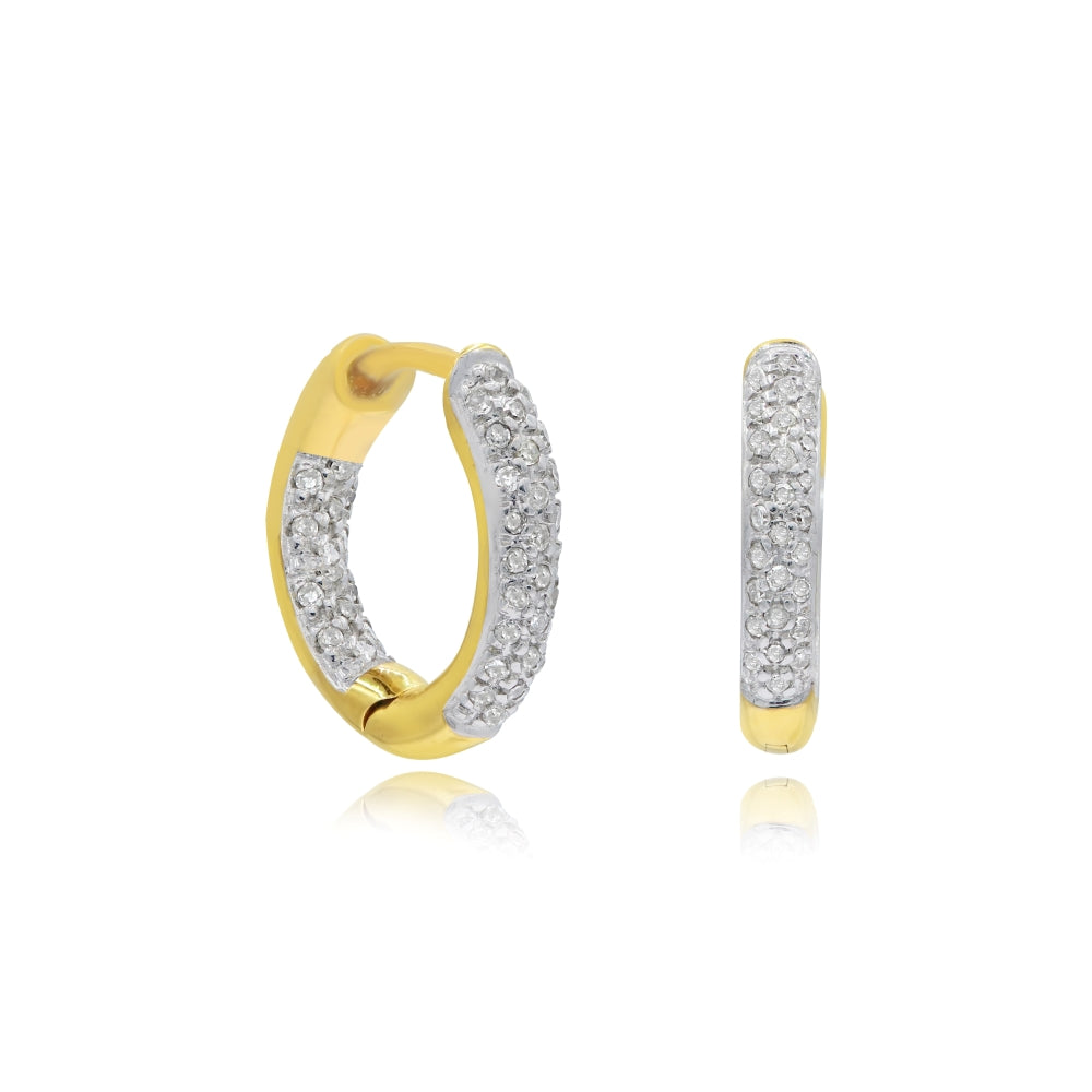 0.26 ct. Diamond 14K Yellow Gold Hoop Earrings