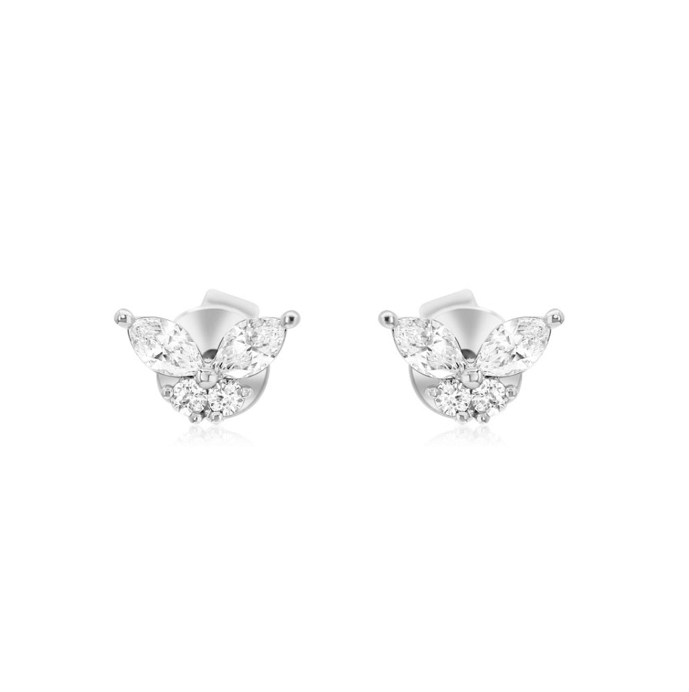 0.31 ct. Diamond 14K White Gold Butterfly Stud Earrings