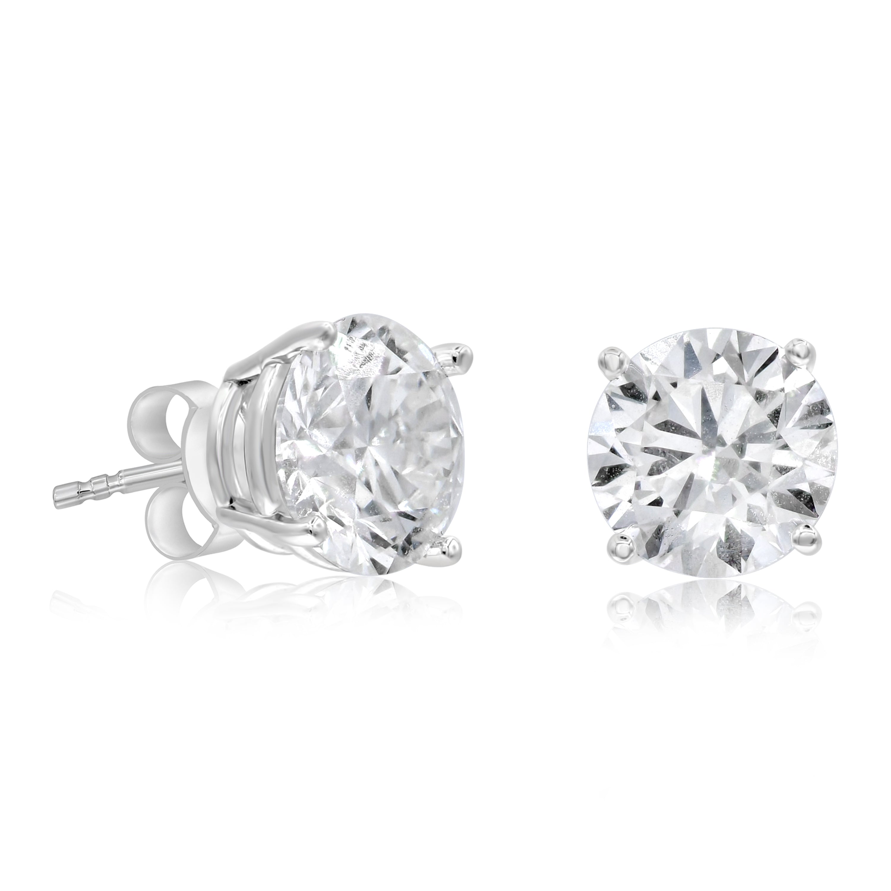 4.14 ct. Lab-Grown Diamond 14K White Gold Stud Earrings