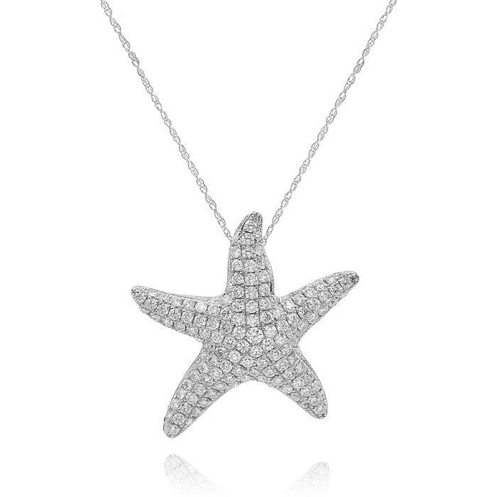 1.99 ct. Diamond 14K White Gold Starfish Pendant