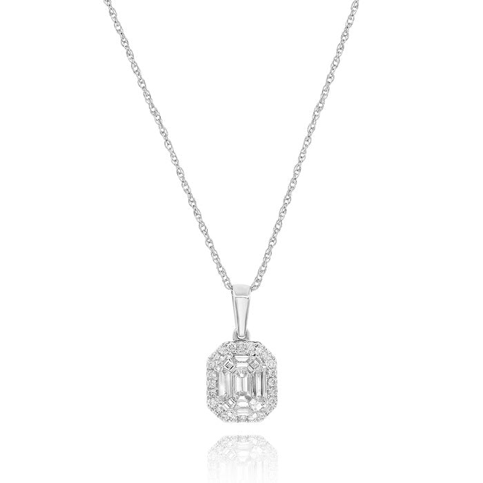 0.55 ct. Diamond 14K White Gold Illusion Pendant