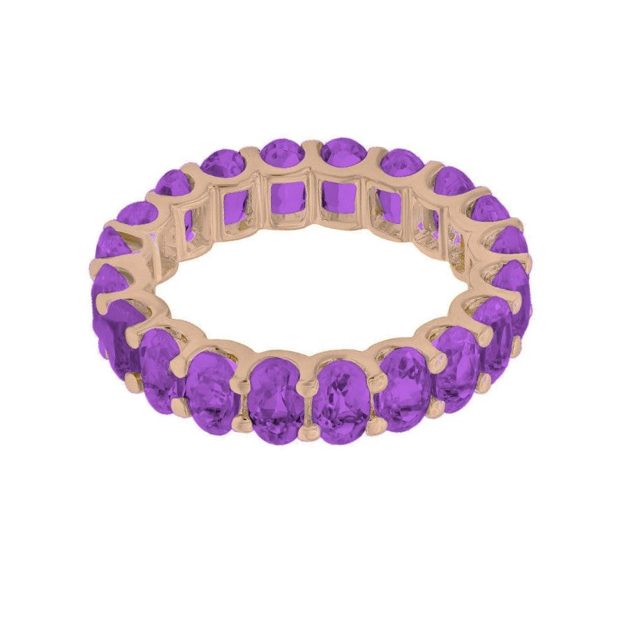 4.58 ct. Amethyst 14K Rose Gold Eternity Band