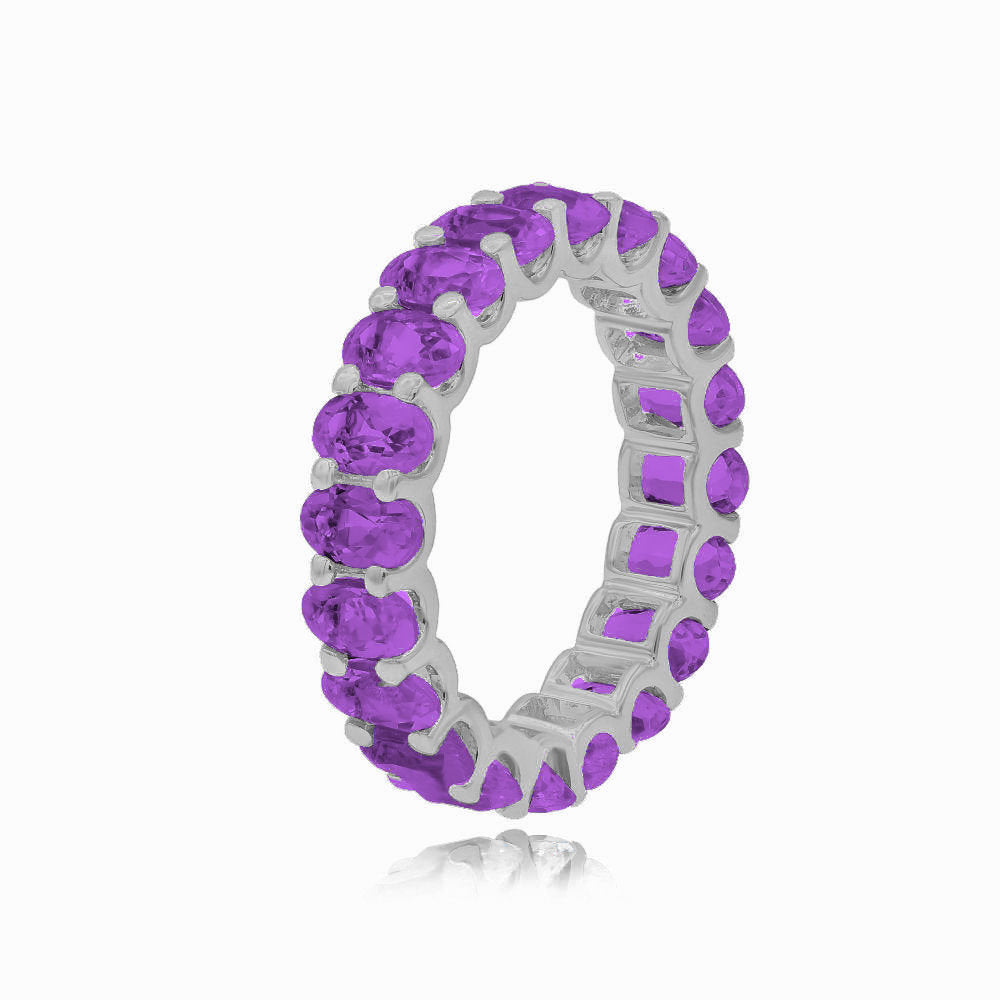 4.80 ct. Amethyst 14K White Gold Eternity Band