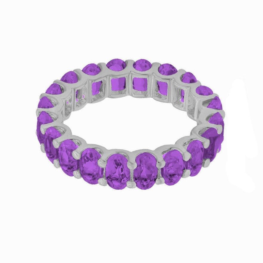 4.80 ct. Amethyst 14K White Gold Eternity Band