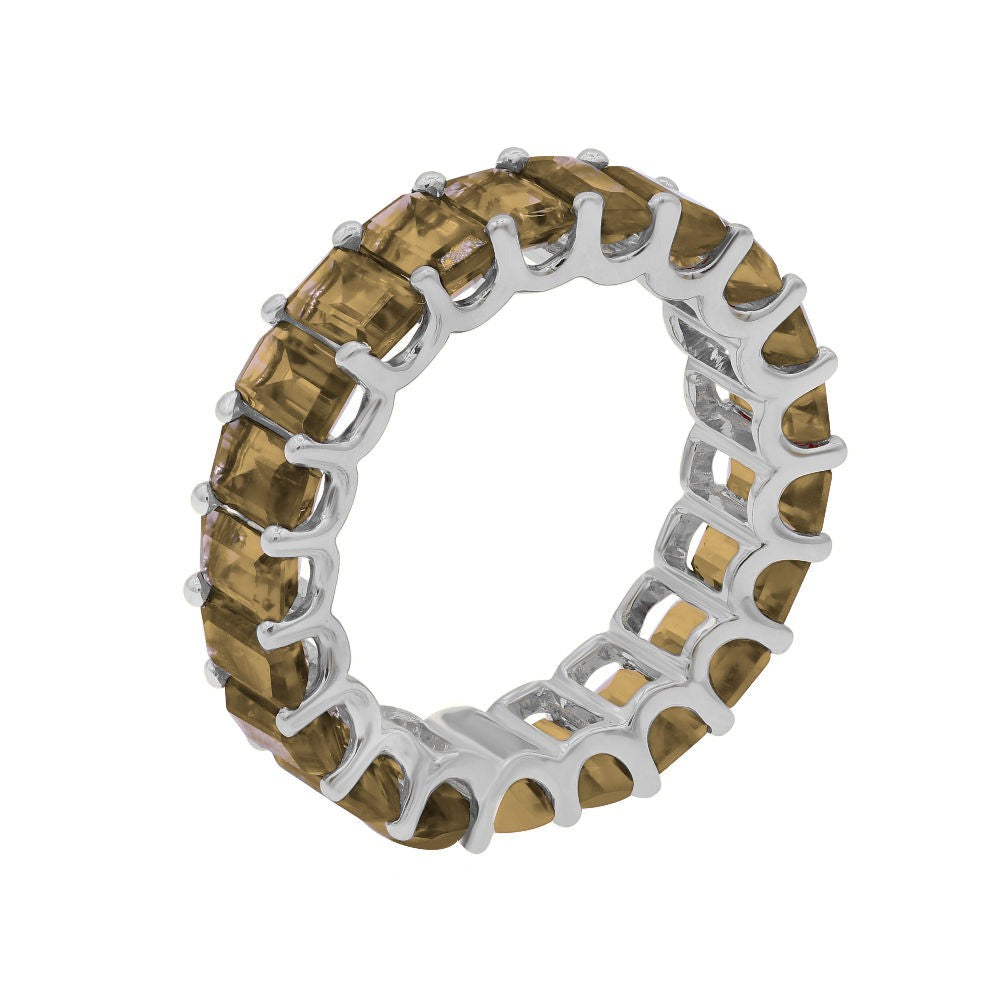 5.88 ct. Citrine 14K White Gold Eternity Band