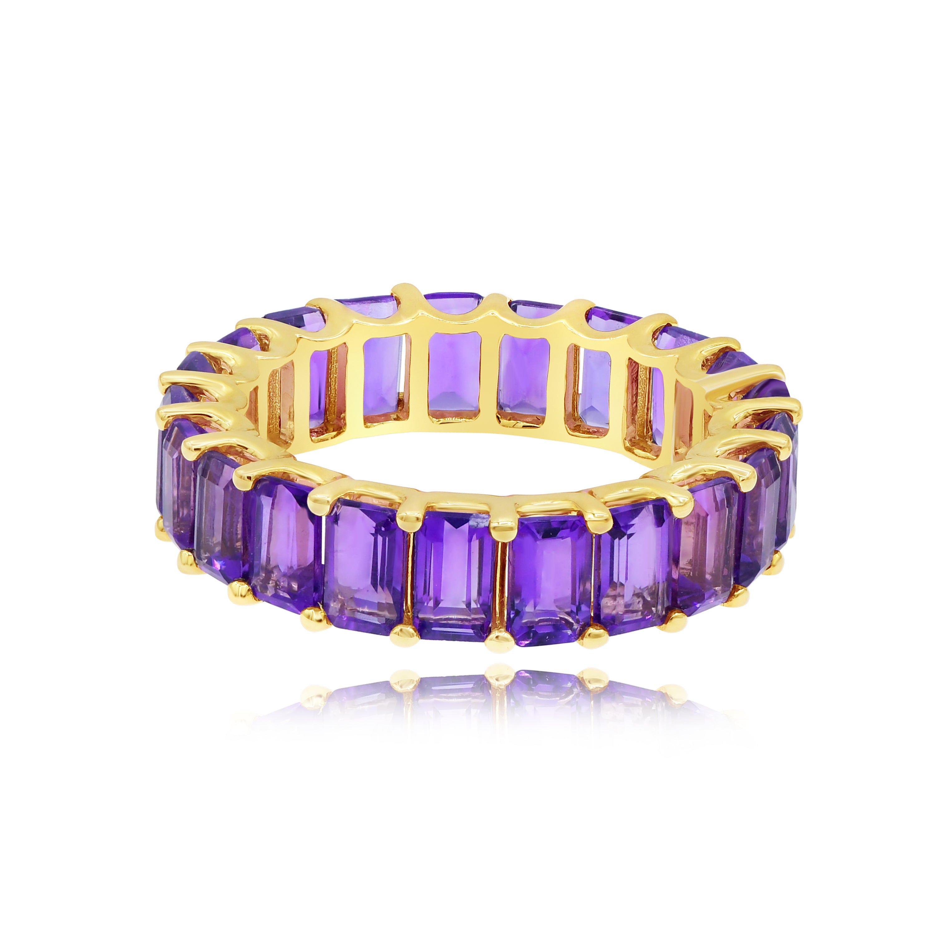 5.93 ct. Amethyst 14K Yellow Gold Eternity Band