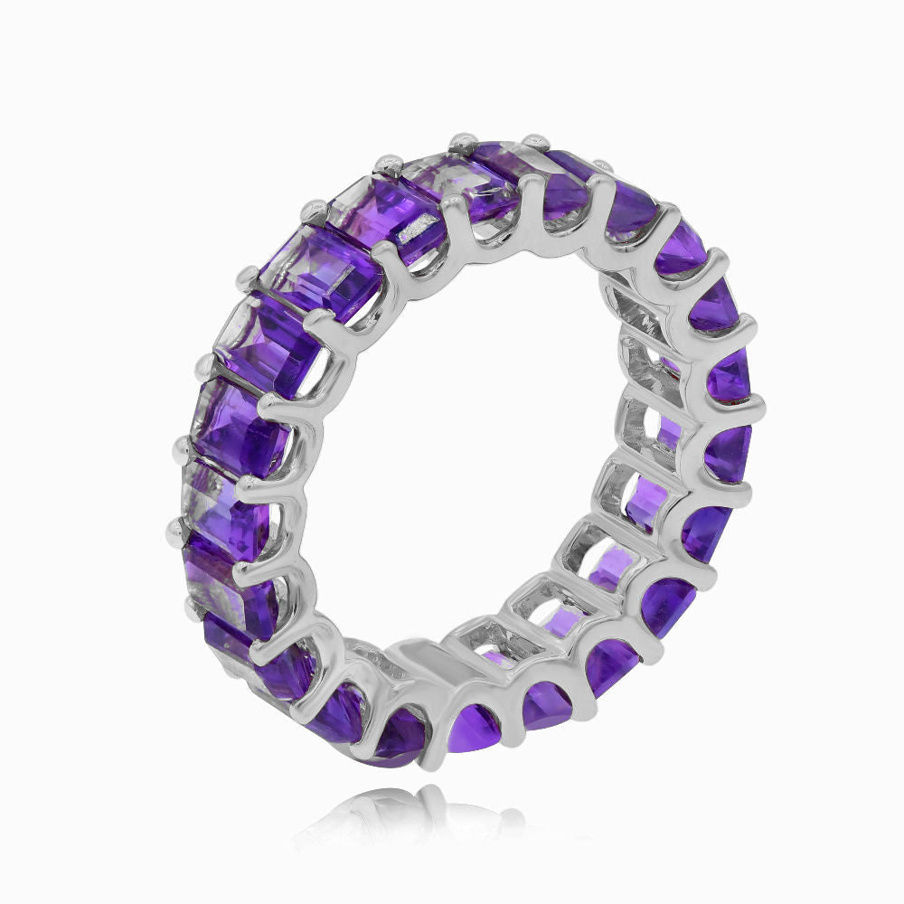 5.98 ct. Amethyst 14K White Gold Eternity Band