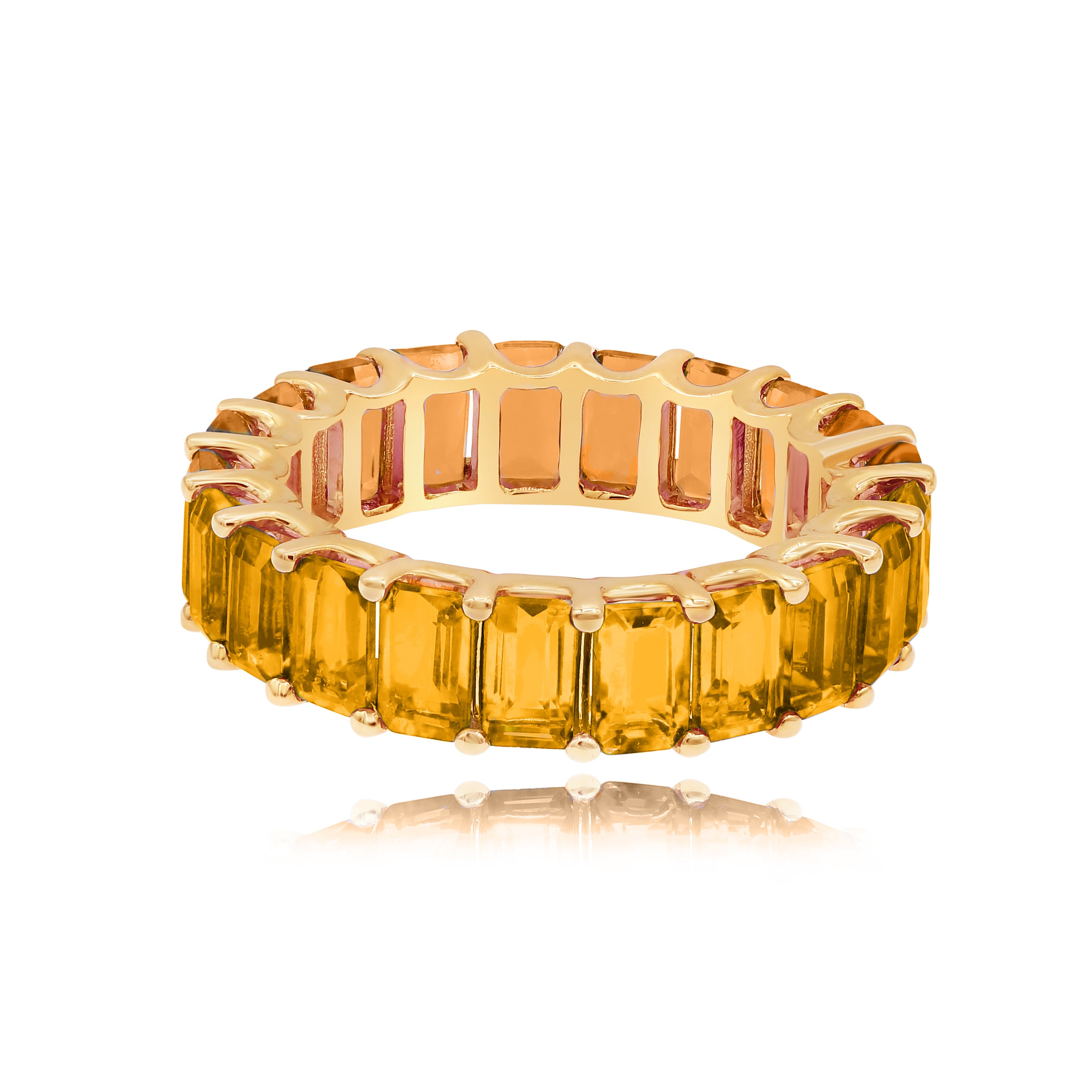 5.69 ct. Citrine 14K Rose Gold Eternity Band