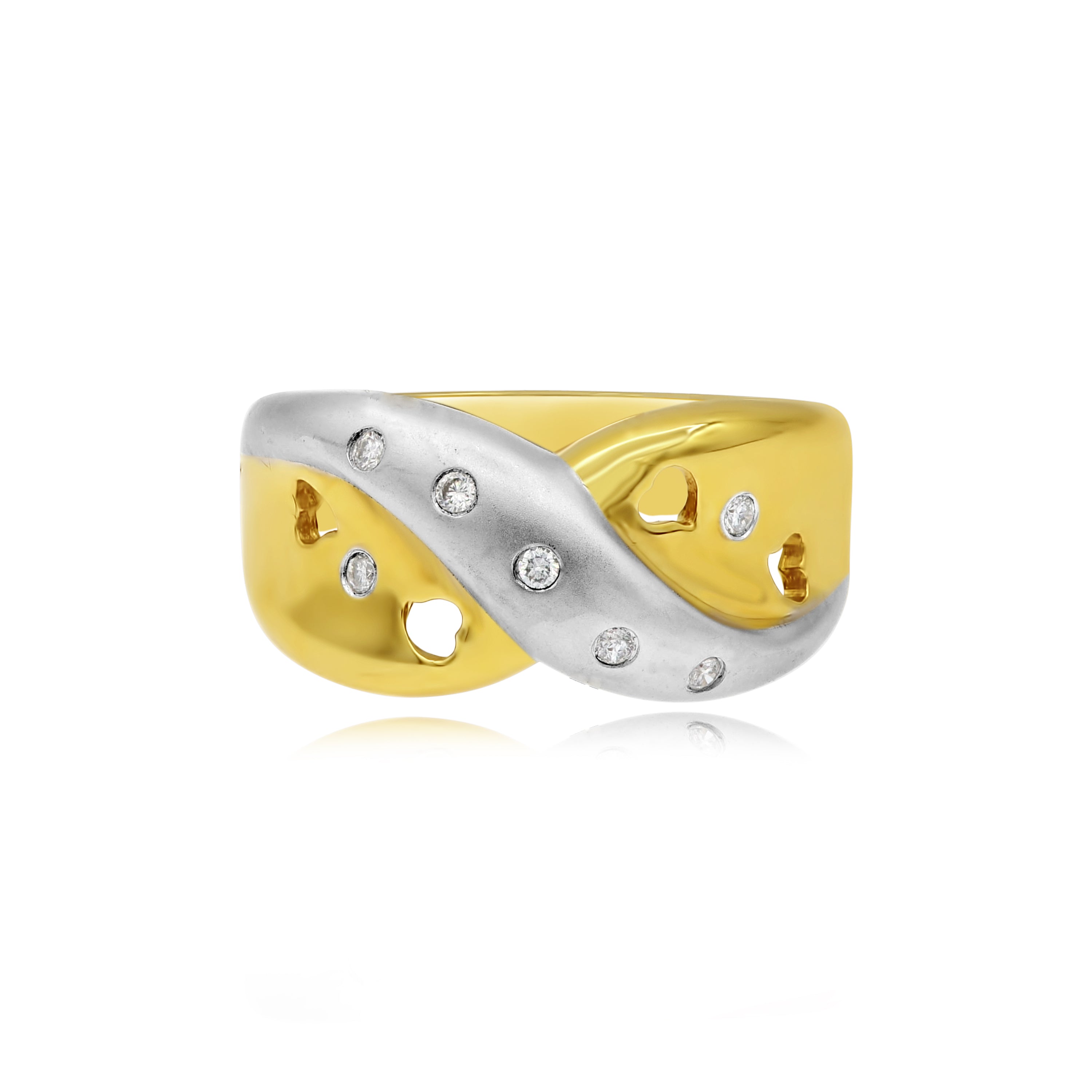 0.08 ct. Diamond 18K Two Tone Gold Band