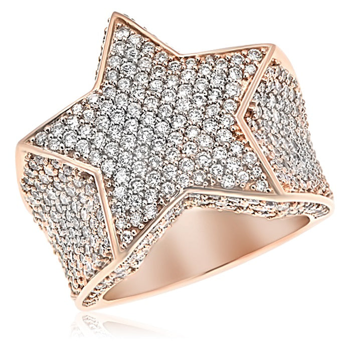 3.79 ct. Pave Diamond Star Superstar Men's Cocktail Ring