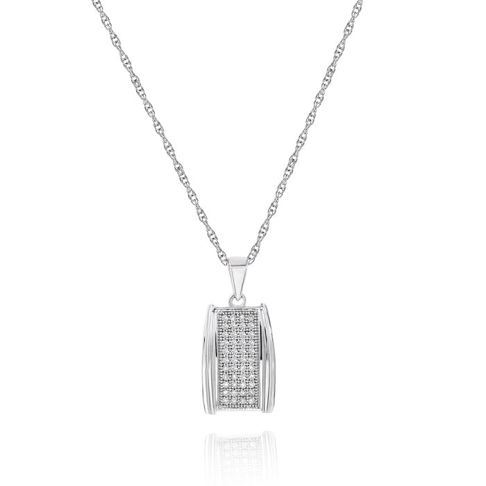 0.13 ct. Diamond 14K White Gold Blaze Matrix Pendant