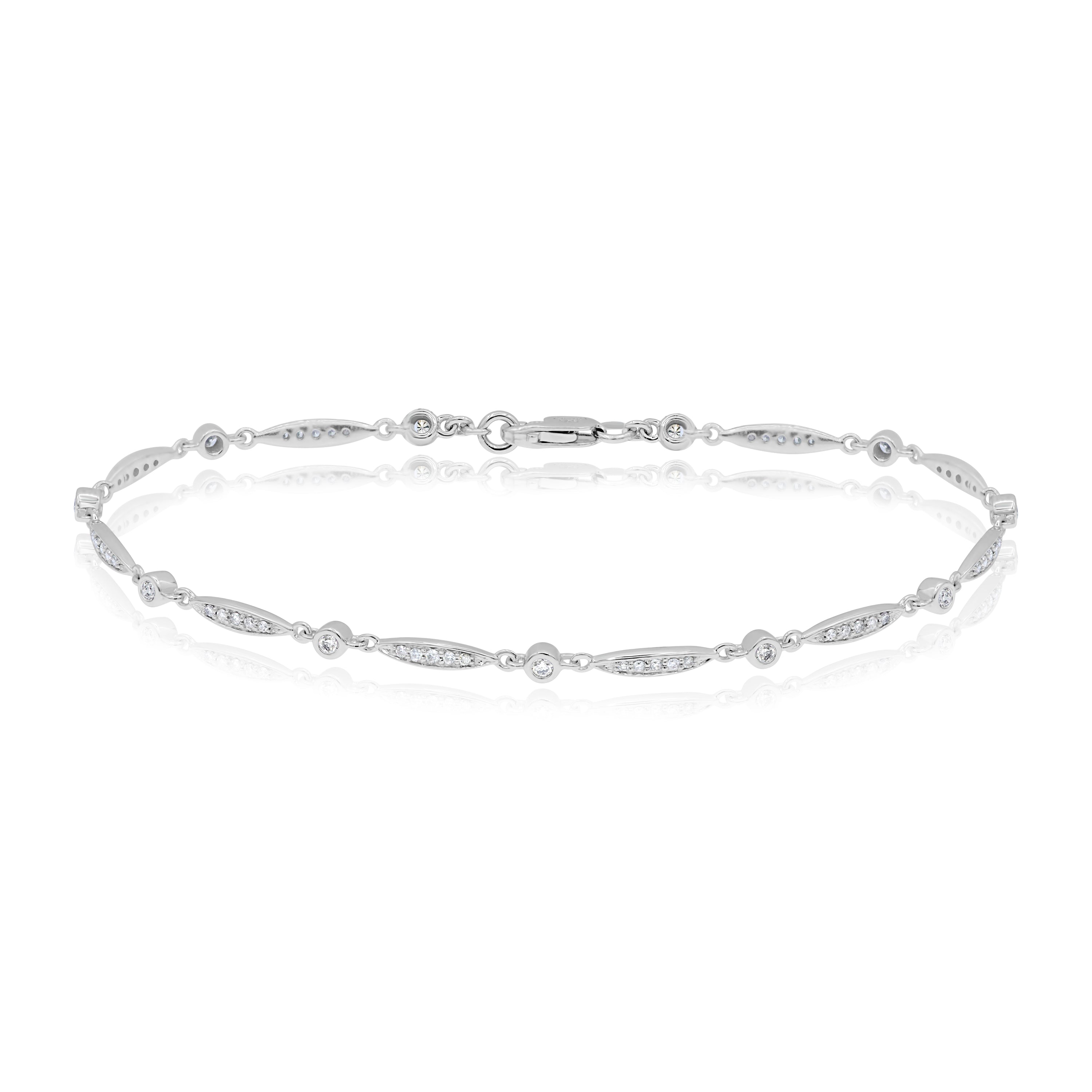 0.43 ct. Diamond 14K White Gold Link Bracelet