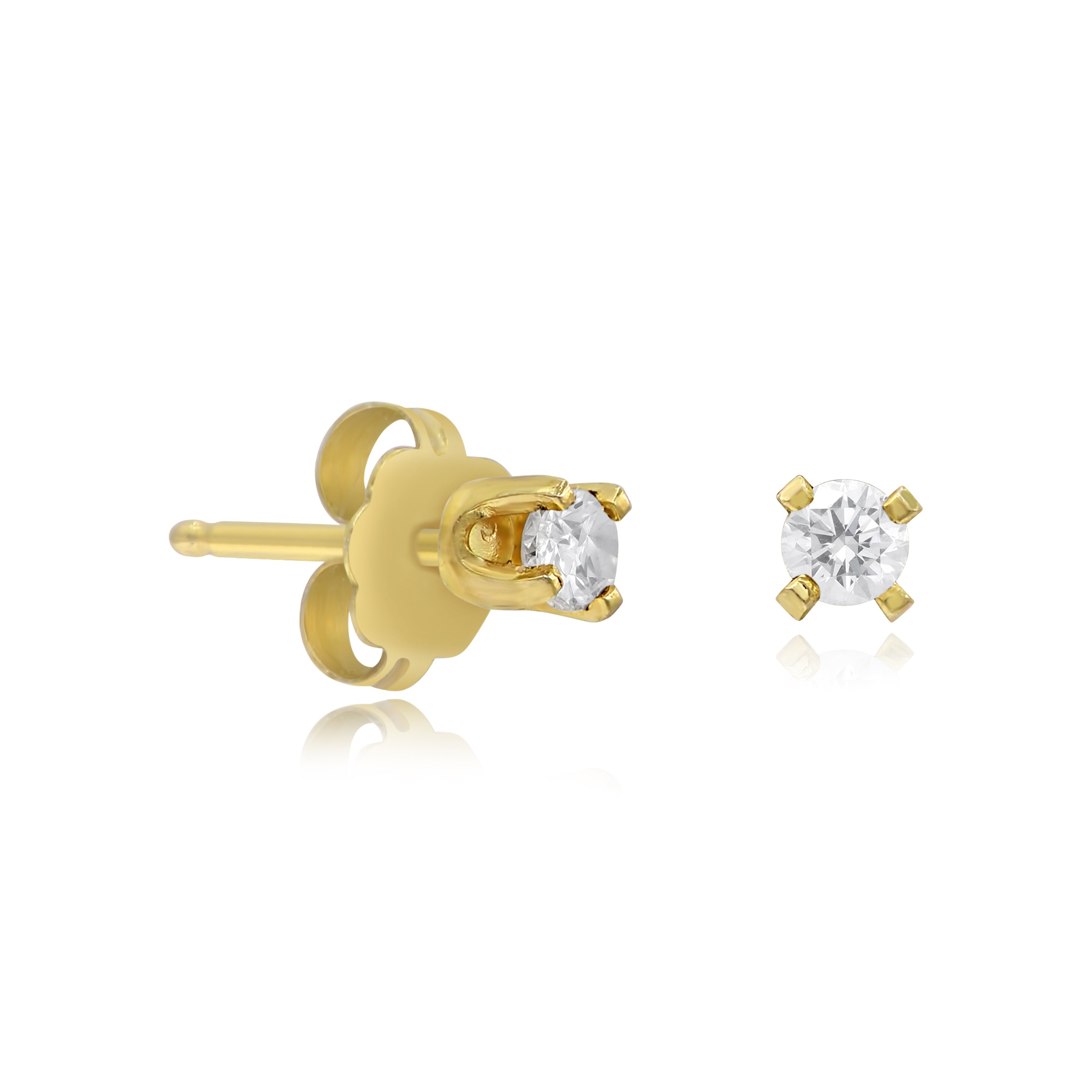 0.1 ct. Diamond 14K Yellow Gold Stud Earrings