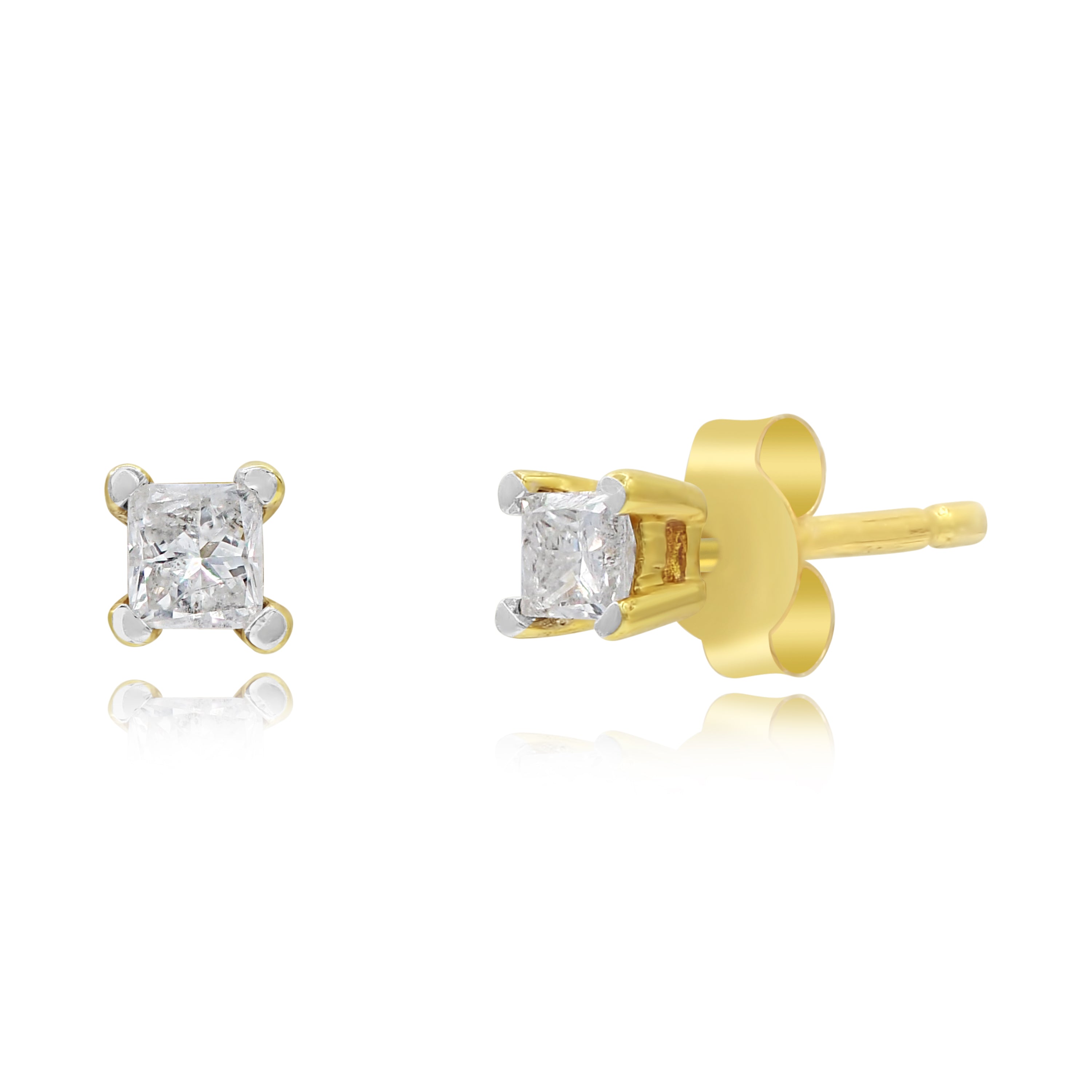 0.13 ct. Diamond 14K Yellow Gold Stud Earrings