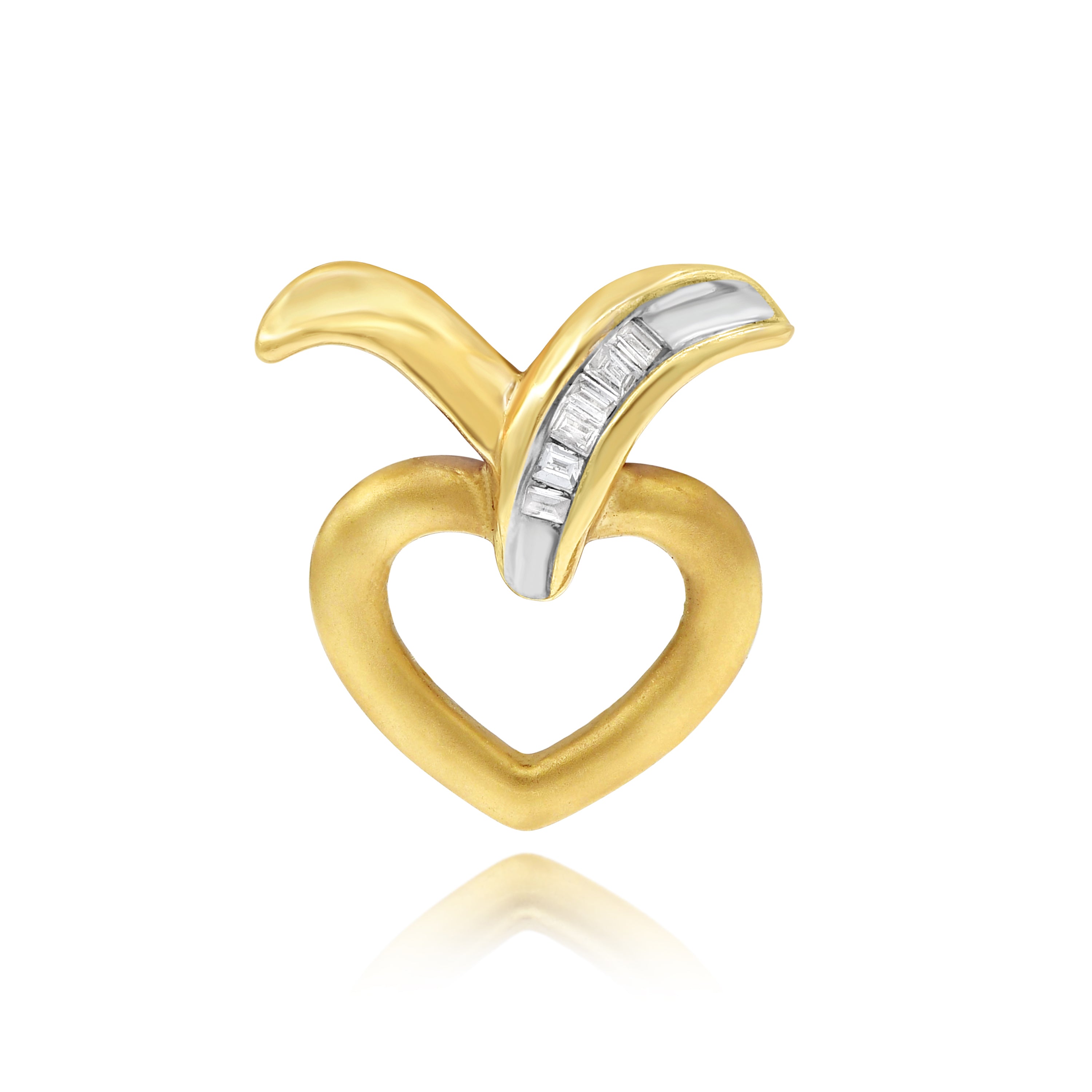 0.07 ct. Diamond 14K Yellow Gold Heart Pendant