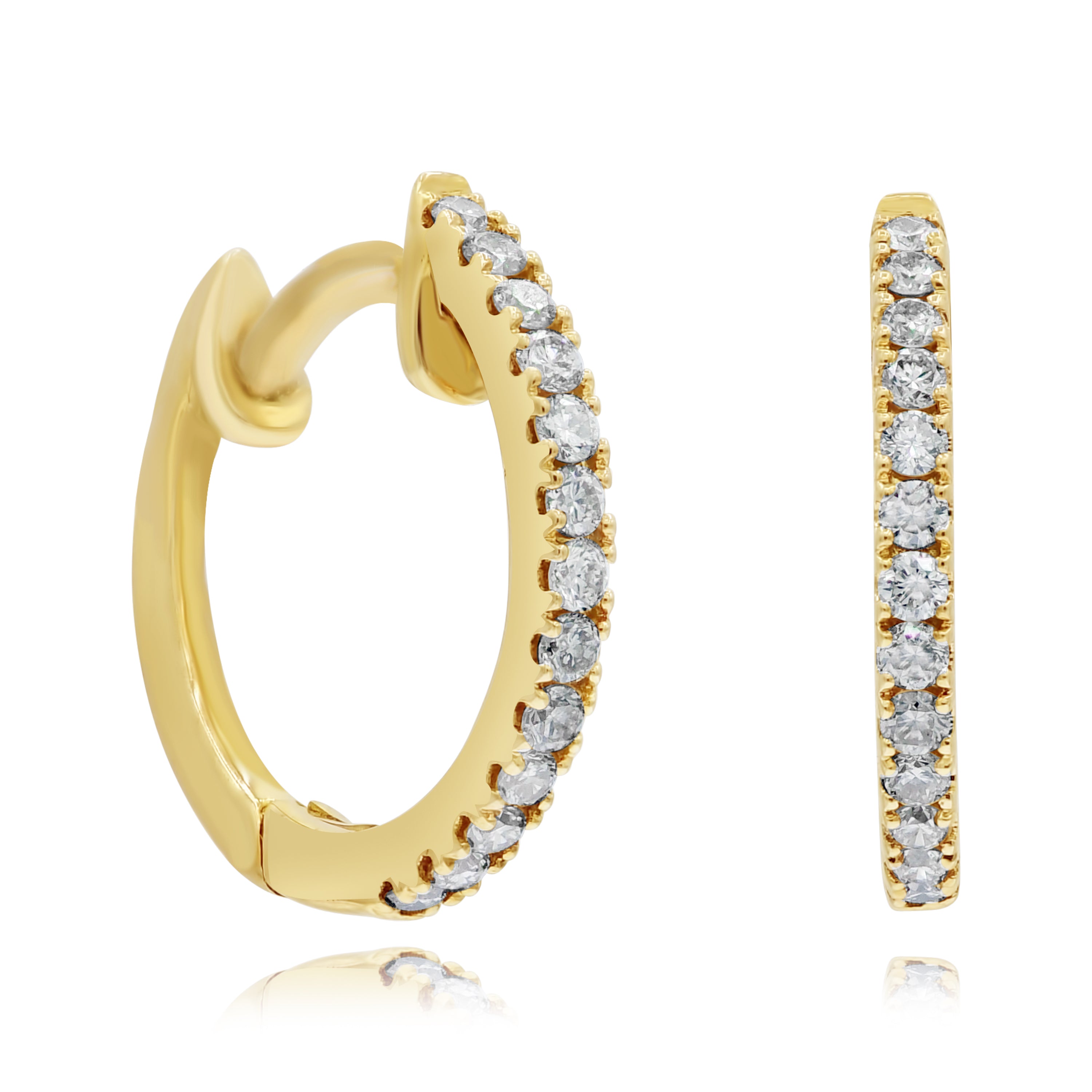 0.25 ct. Diamond 14K Yellow Gold Hoop Earrings