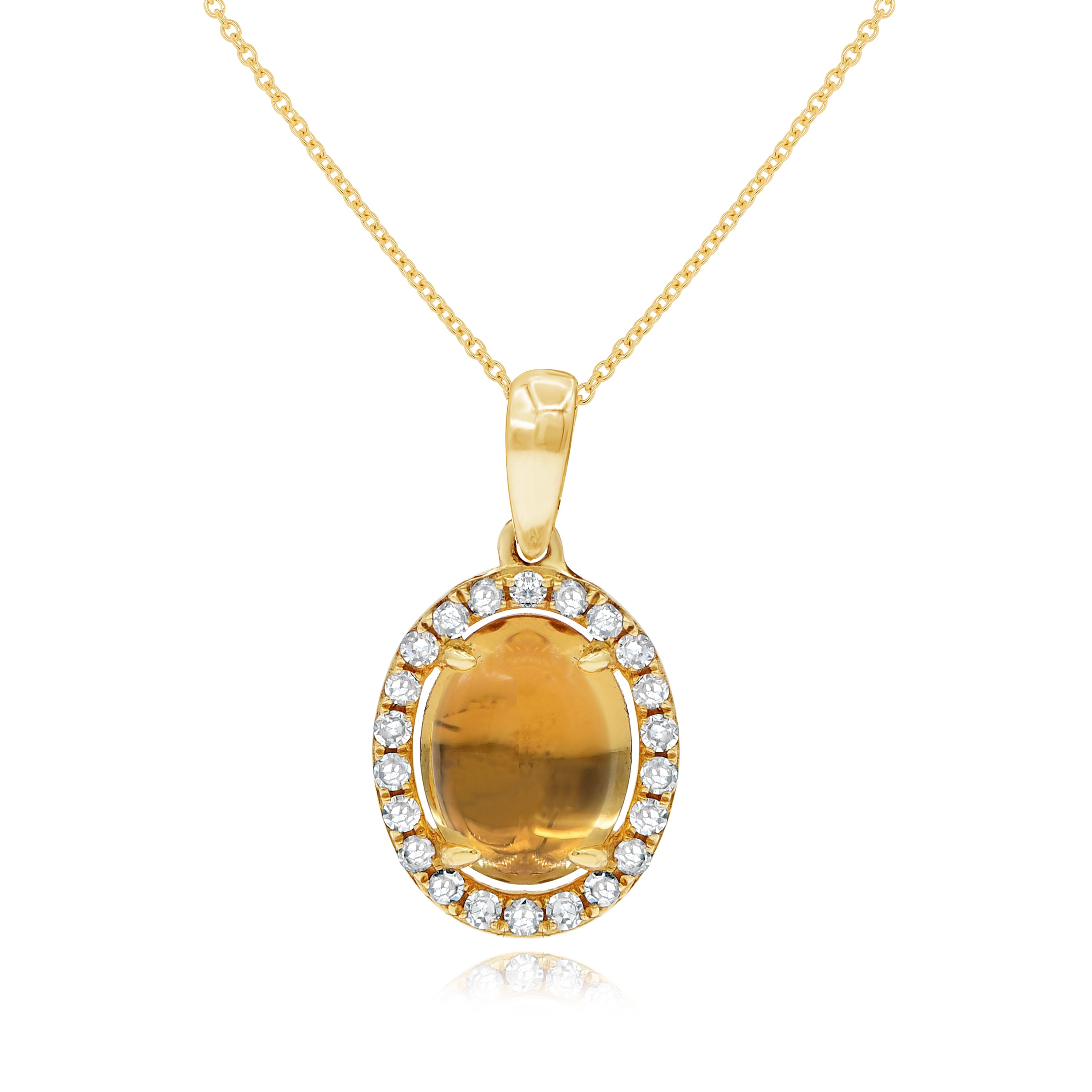 1.24 ct. Citrine & 0.16 ct. Diamond 14K Yellow Gold Medalion Pendant