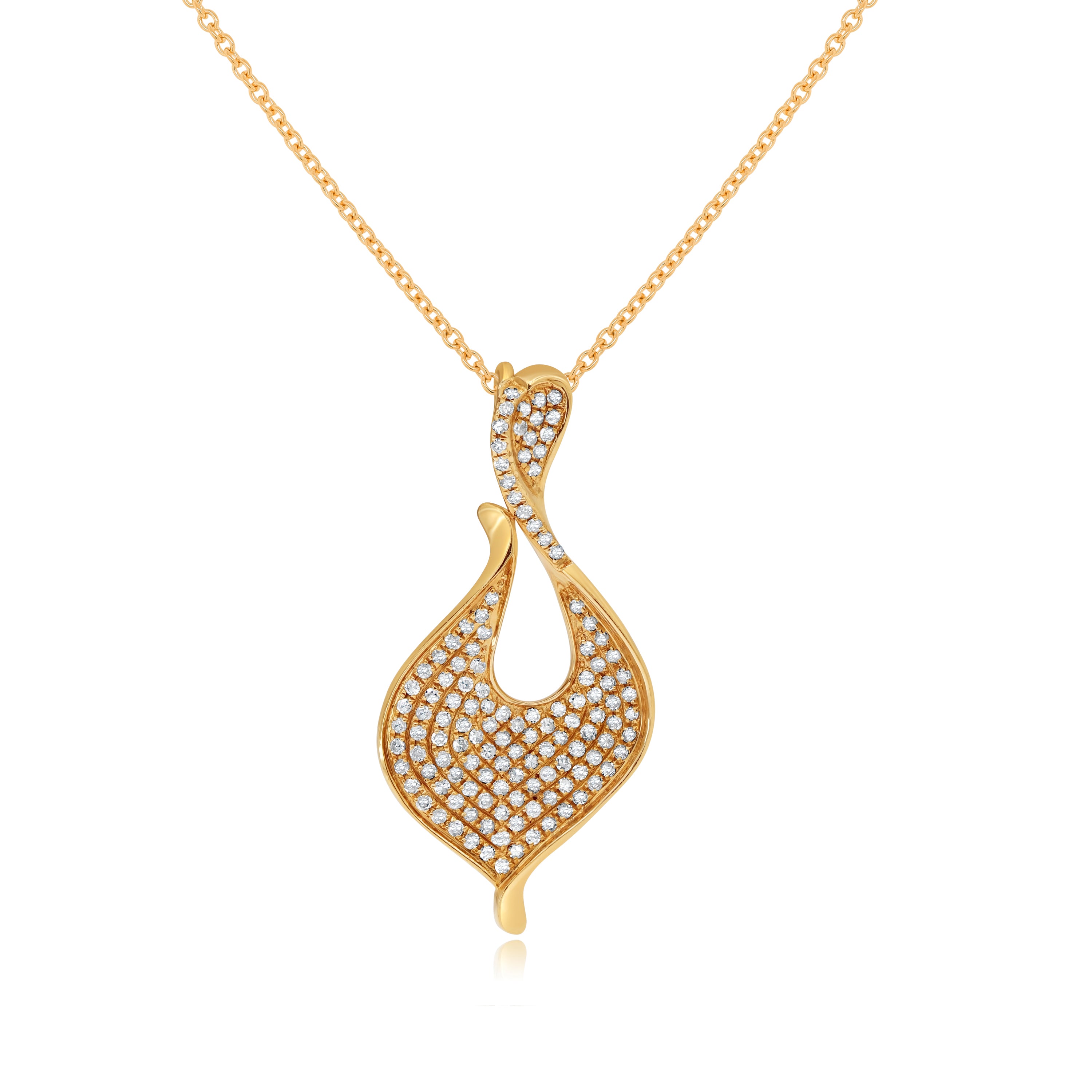 0.51 ct. Diamond 14K Rose Gold Teardrop Pendant