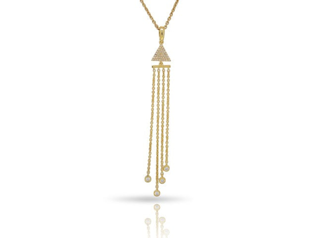 0.16 ct. Diamond 14K Yellow Gold Fringe Tassel Pendant