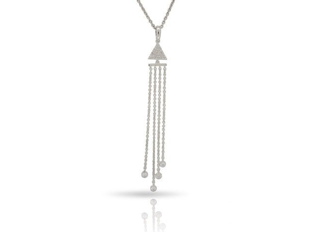 0.18 ct. Diamond 14K White Gold Fringe Tassel Pendant