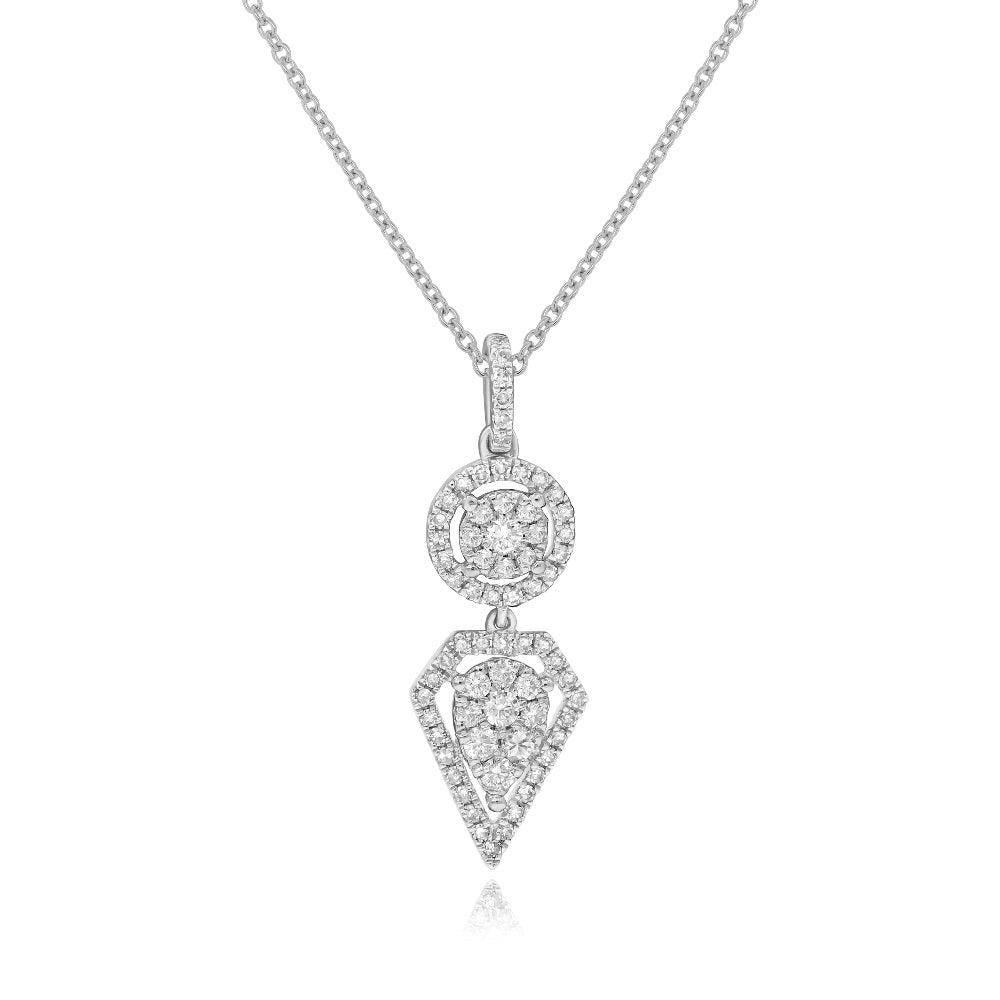 0.53 ct. Diamond 14K White Gold Drop Pendant