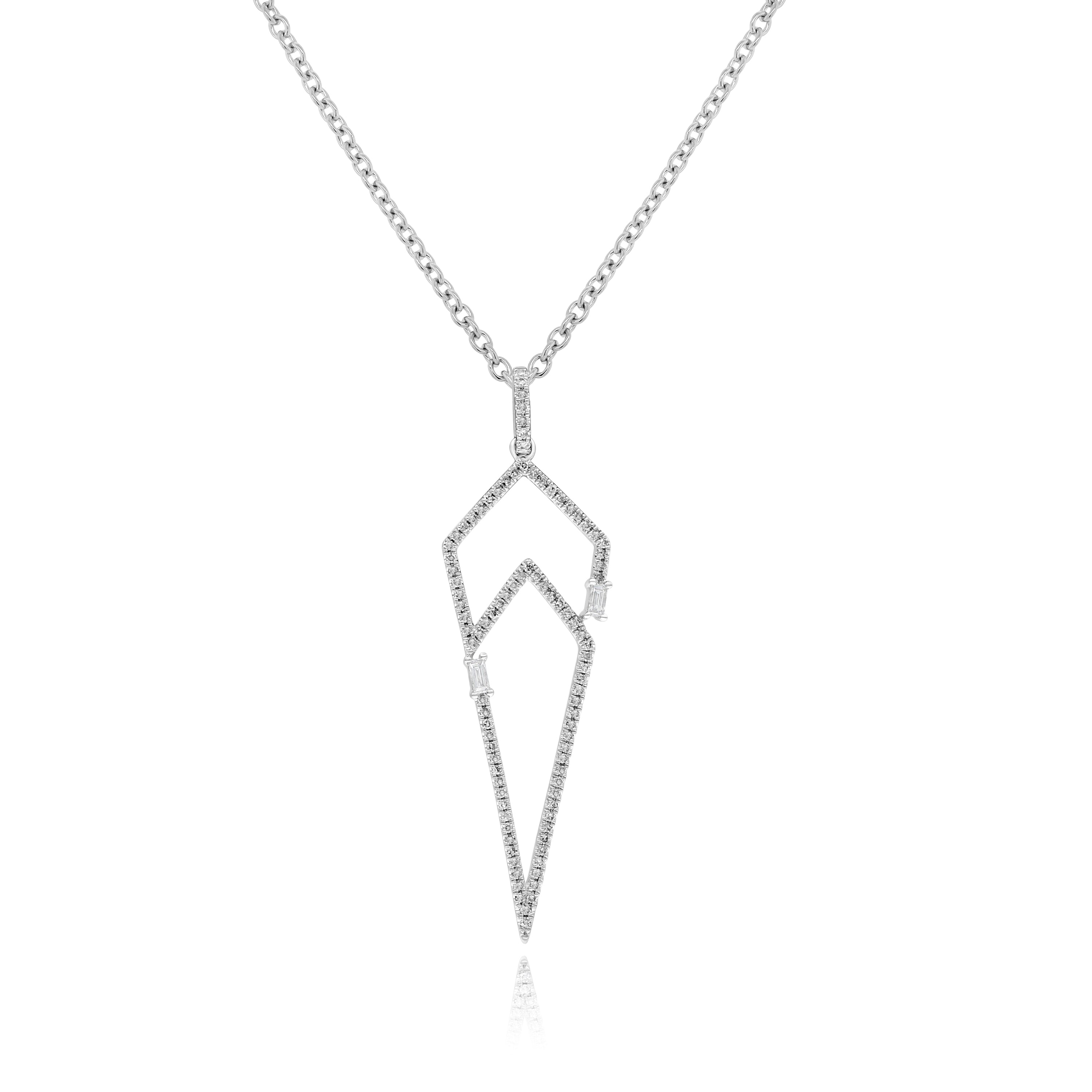 0.29 ct. Diamond 14K White Gold Triangular Drop Pendant