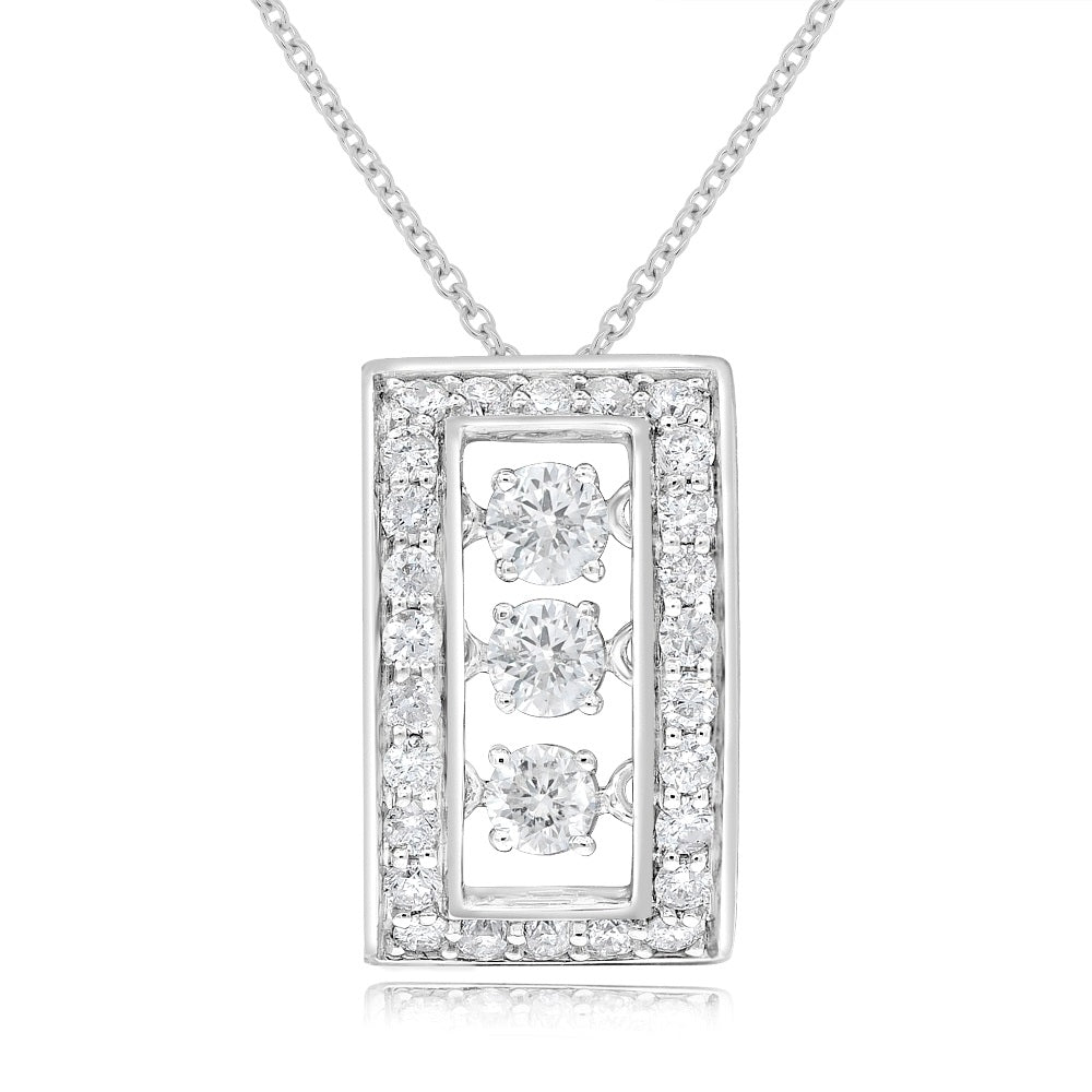 0.67 ct. Diamond 14K White Gold Vintage Framed Pendant