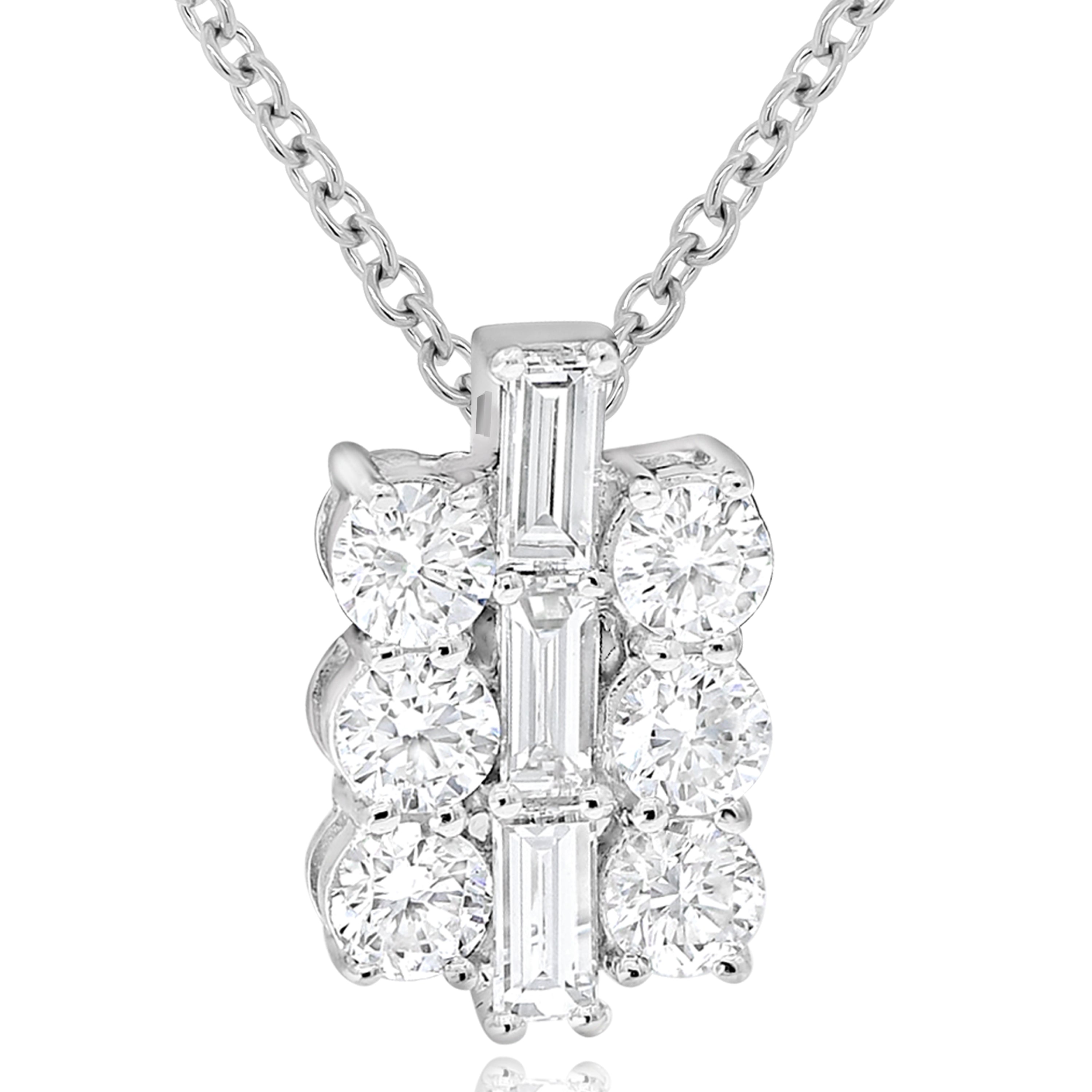 0.76 ct. Diamond 18K White Gold Assemblage Pendant