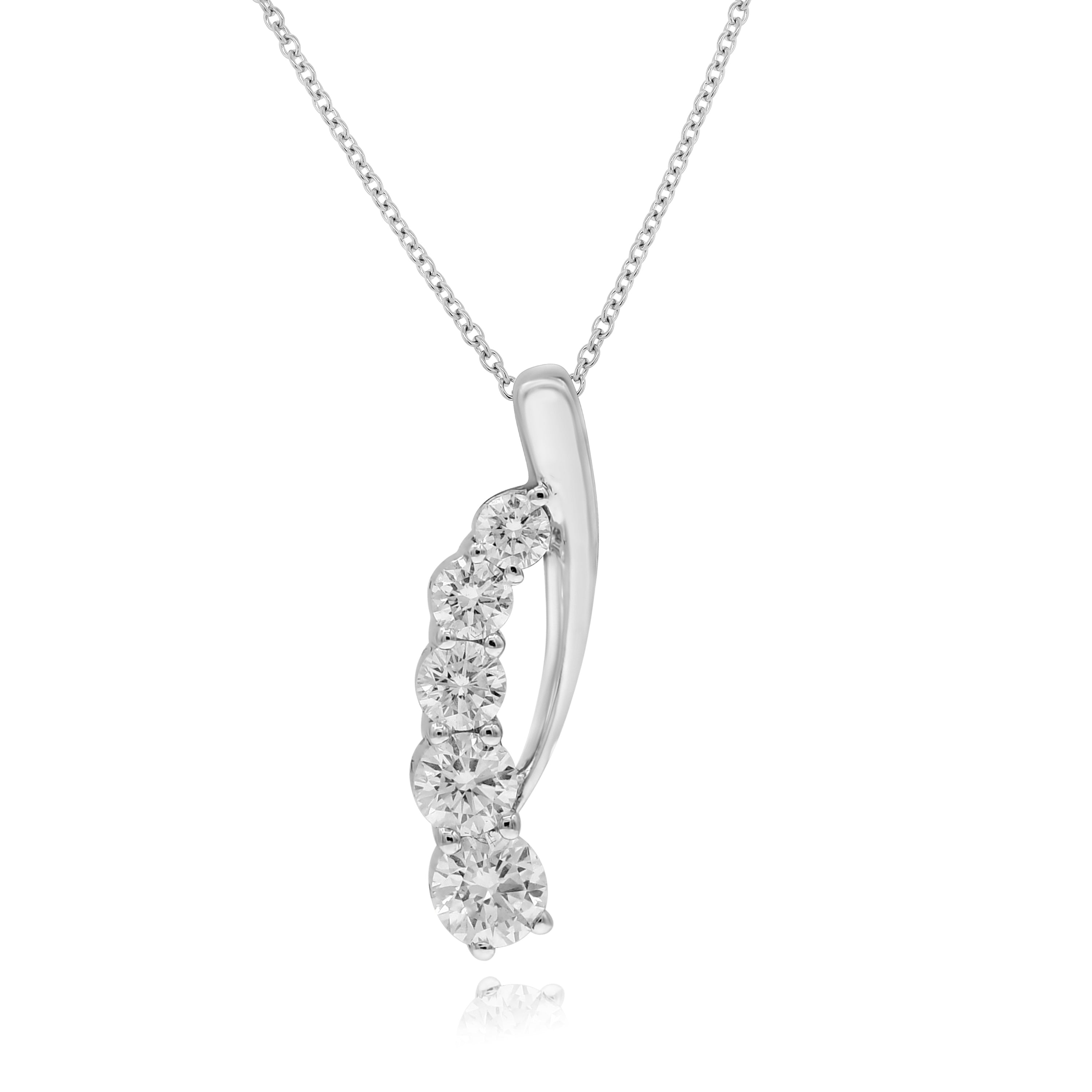 0.51 ct. Diamond 14K White Gold Journey Pendant