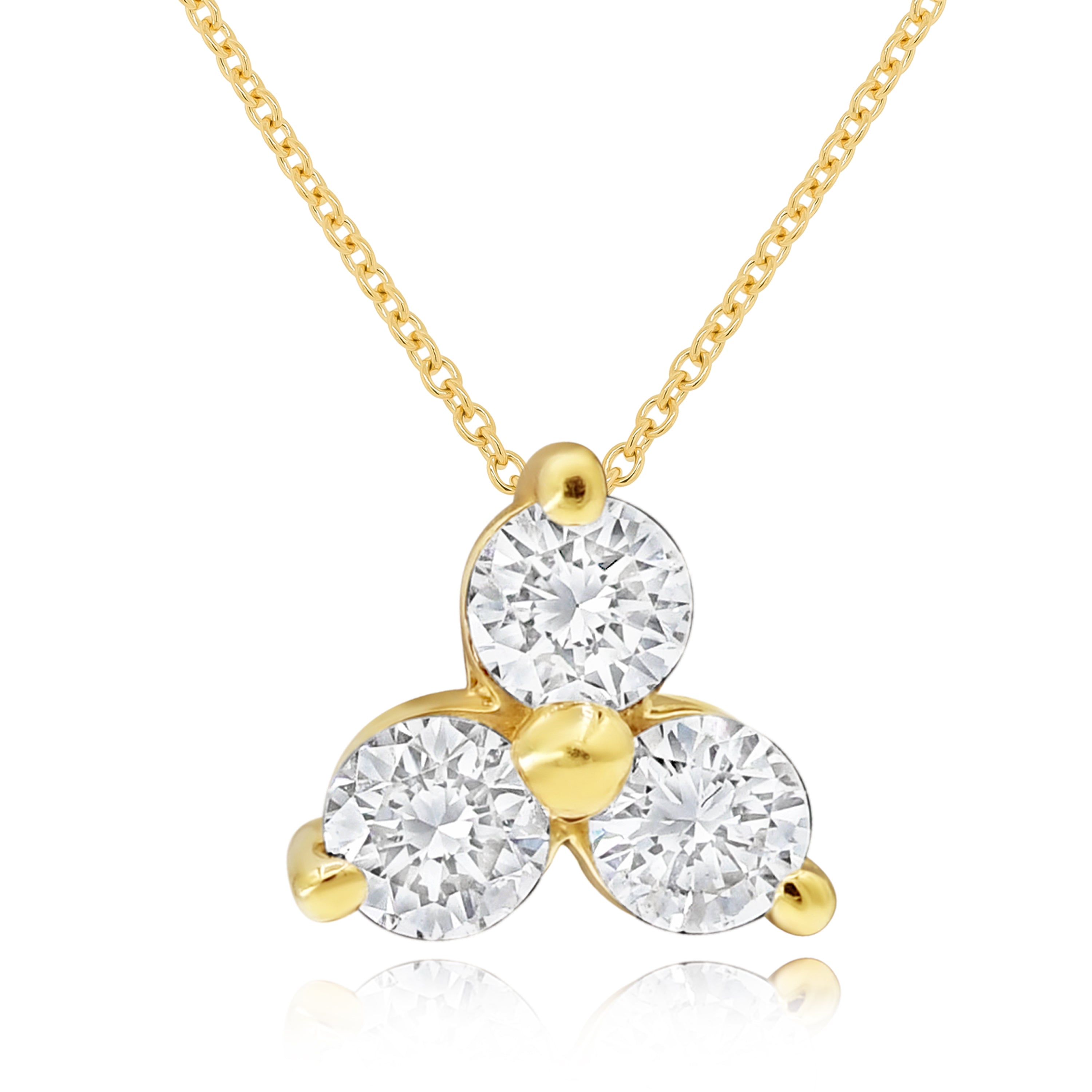 0.35 ct. Diamond 14K Yellow Gold Trinity Pendant