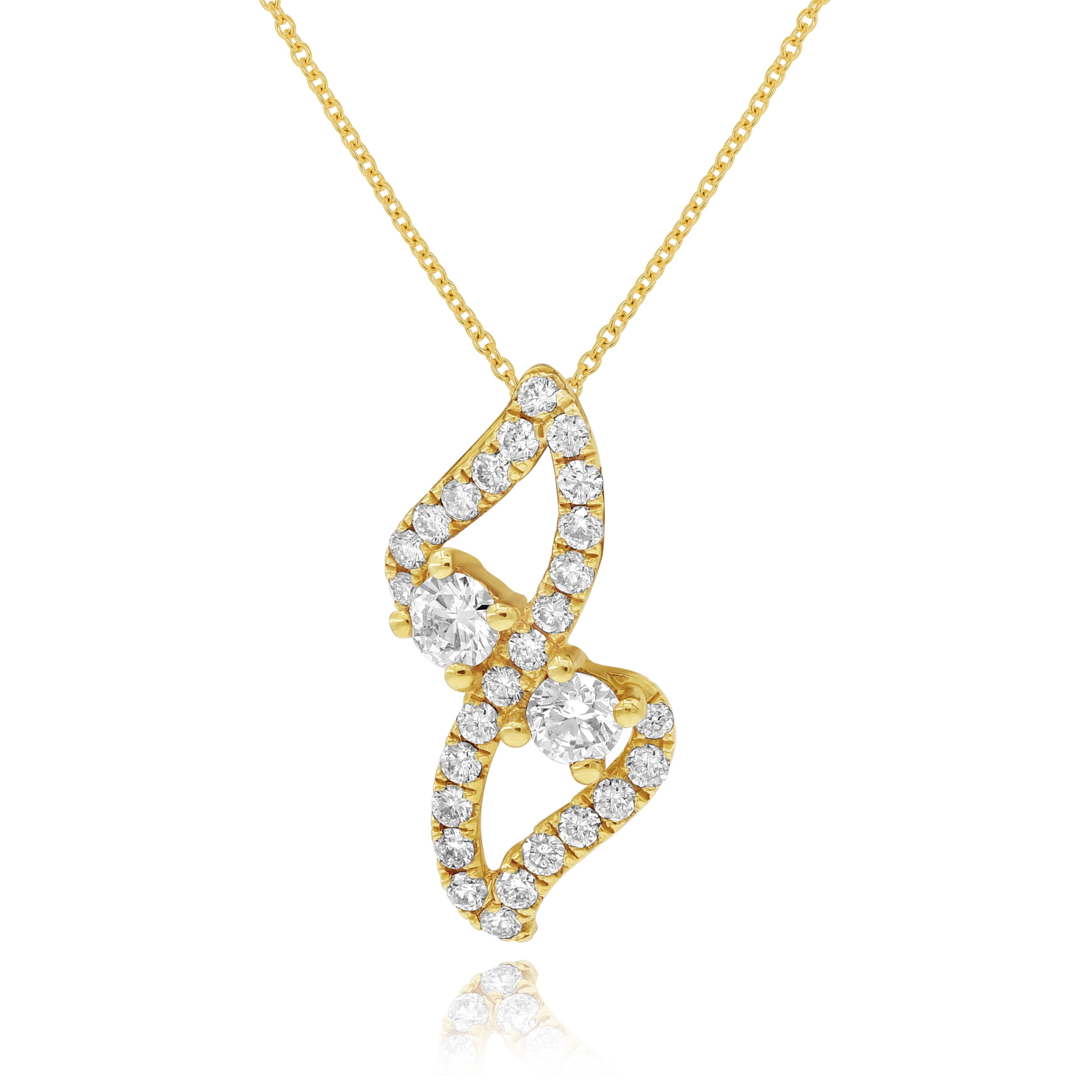 0.47 ct. Diamond 18K Yellow Gold Abstract Infinity Slide Pendant