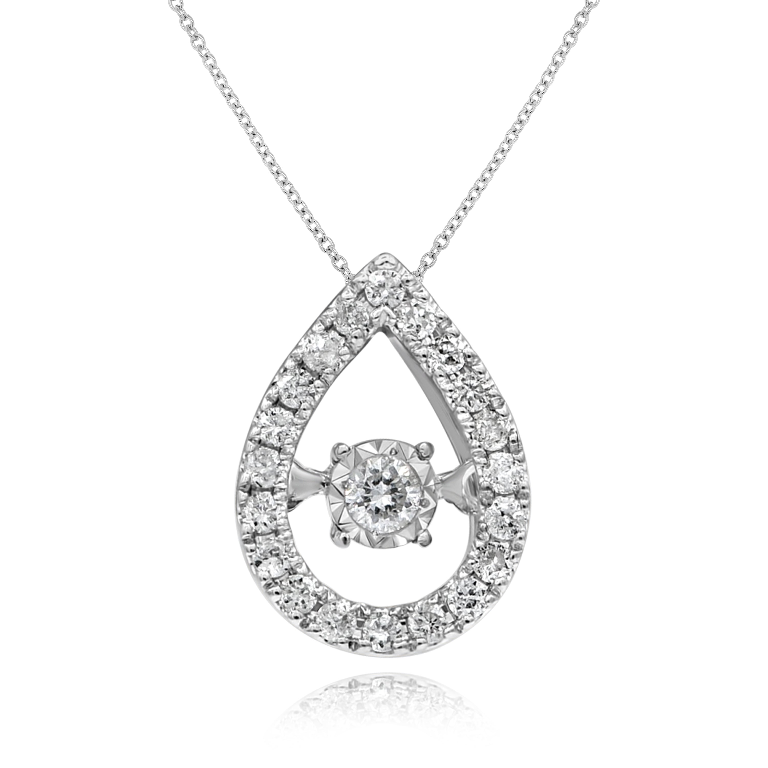 0.15 ct. Diamond 14K White Gold Unstoppable Love Floating Pendant