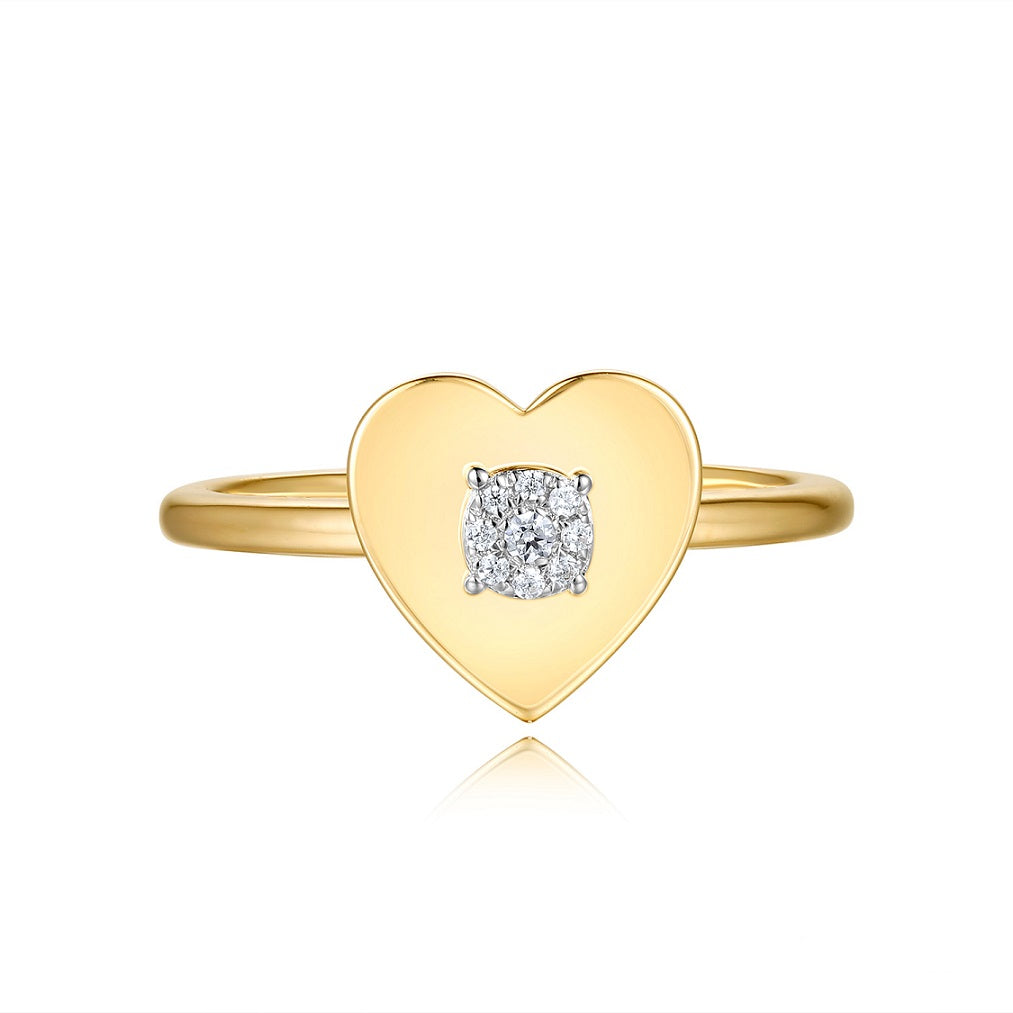 0.05 ct. Diamond 14K Yellow Gold Heart Ring