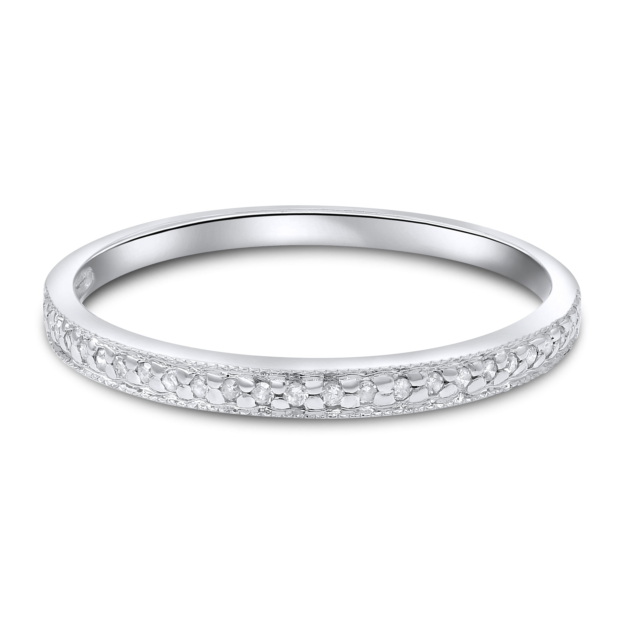 0.1 ct. Diamond 14K White Gold Half Eternity Band