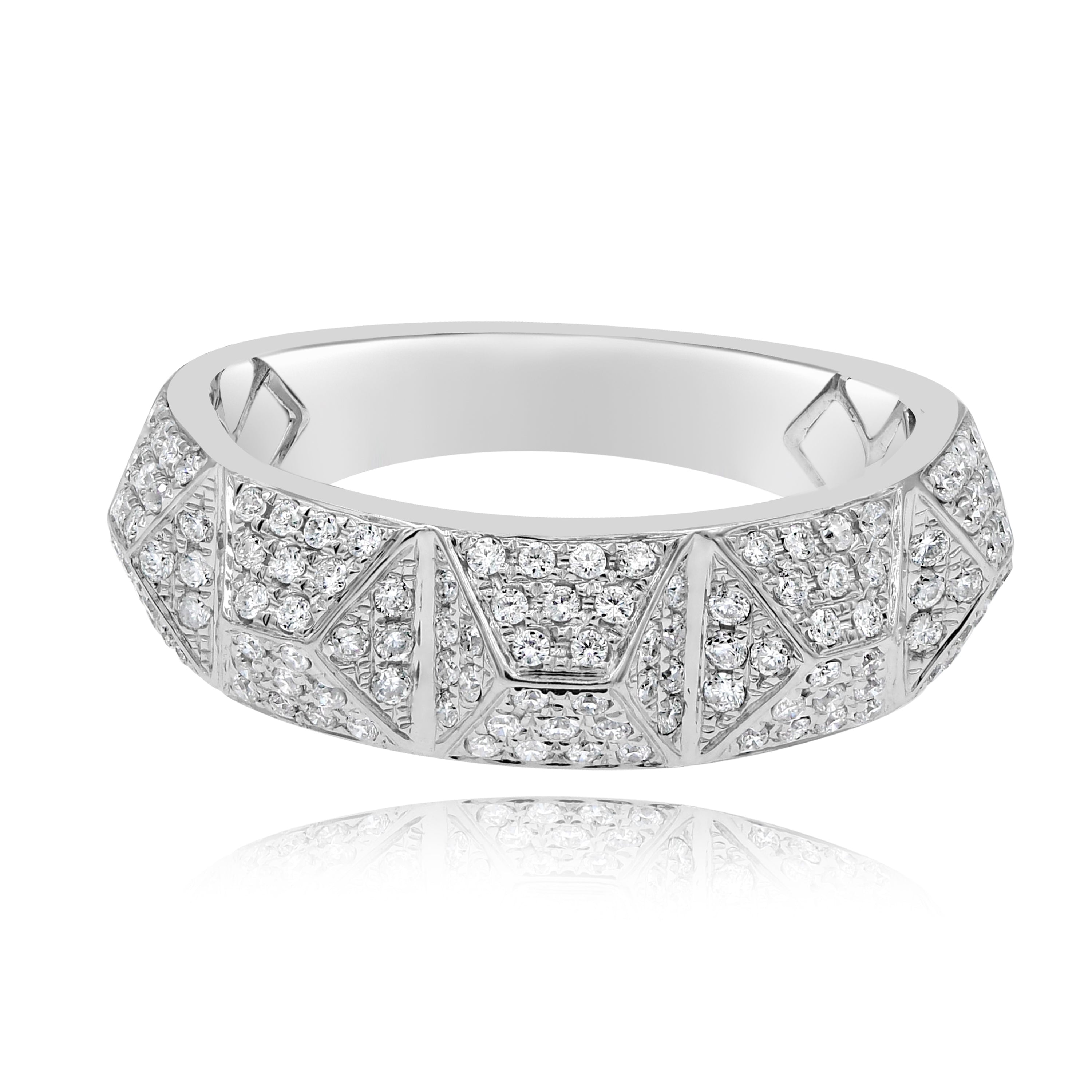 0.6 ct. Diamond 14K White Gold Spick Pyramid CocktailRing