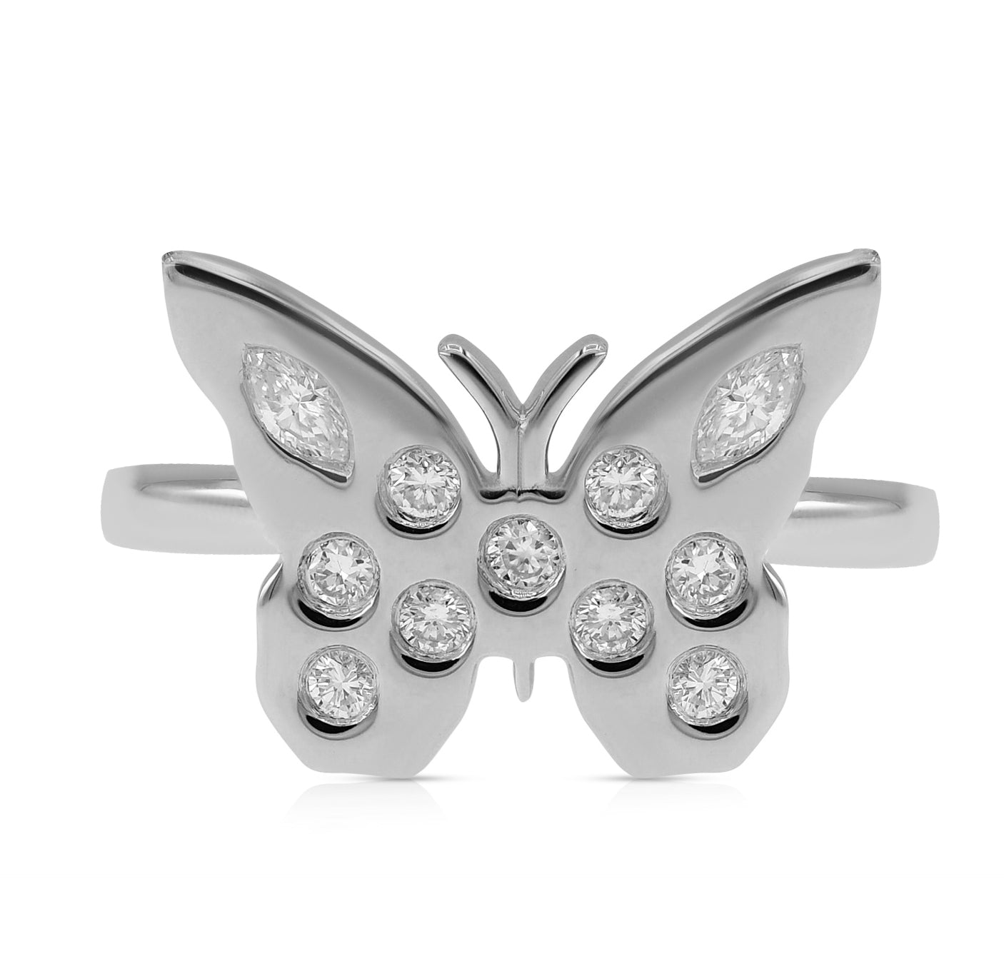 0.38 ct. Diamond 14K White Gold Butterfly Ring