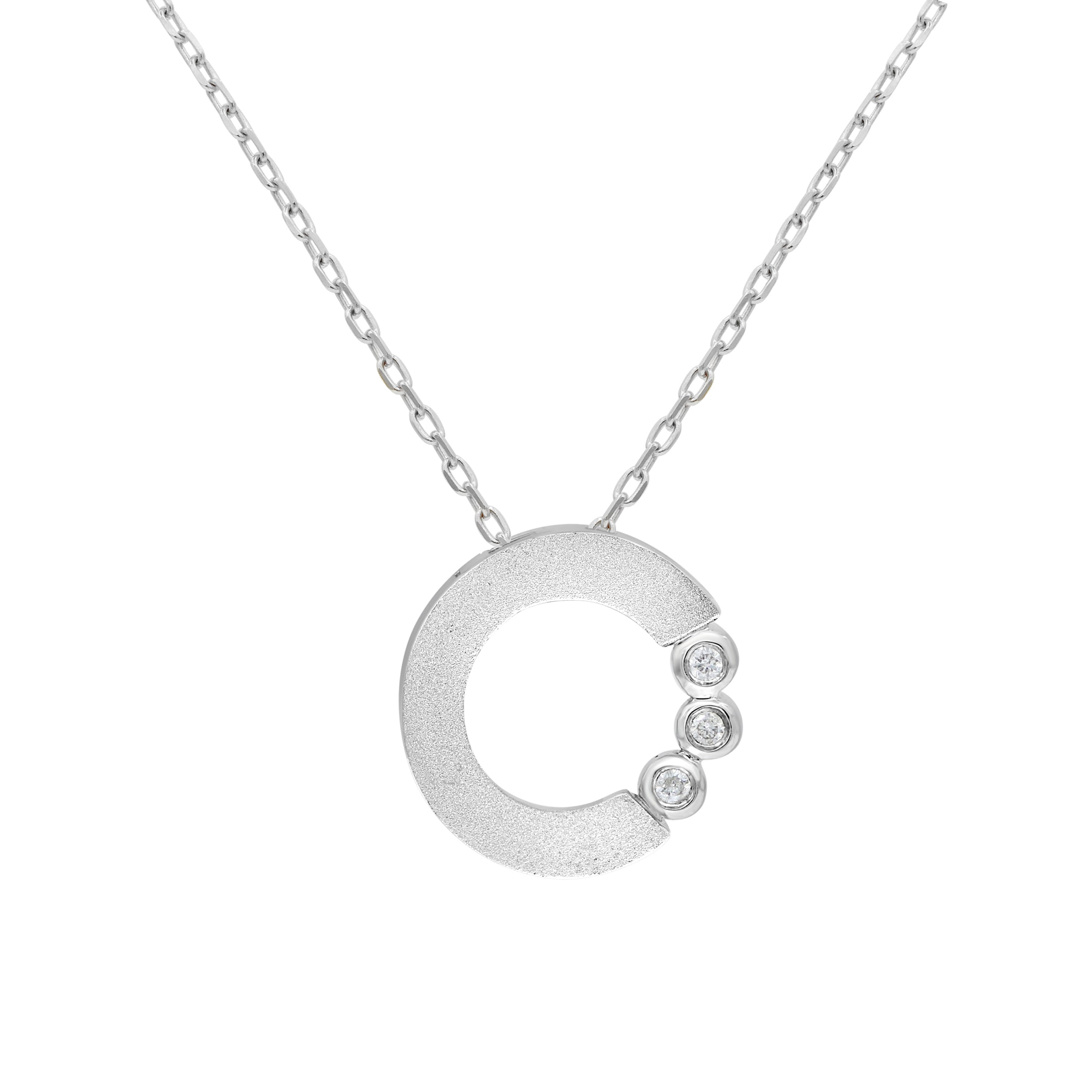 0.05 ct. Diamond Silver Circle Pendant