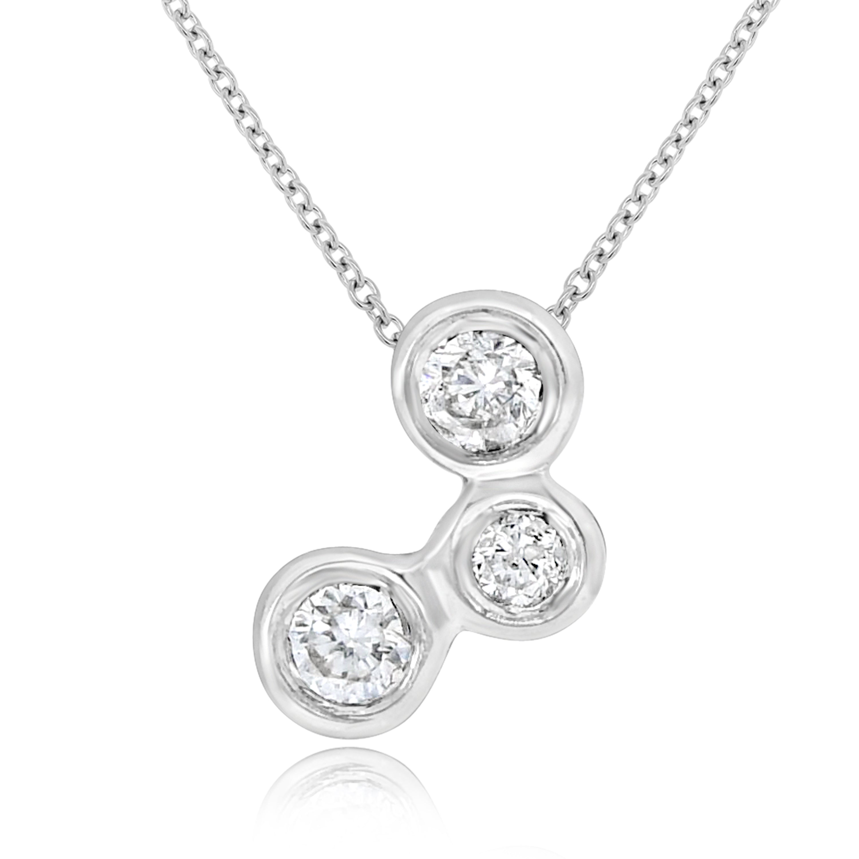 0.07 ct. Diamond 14K White Gold Bubble Pendant