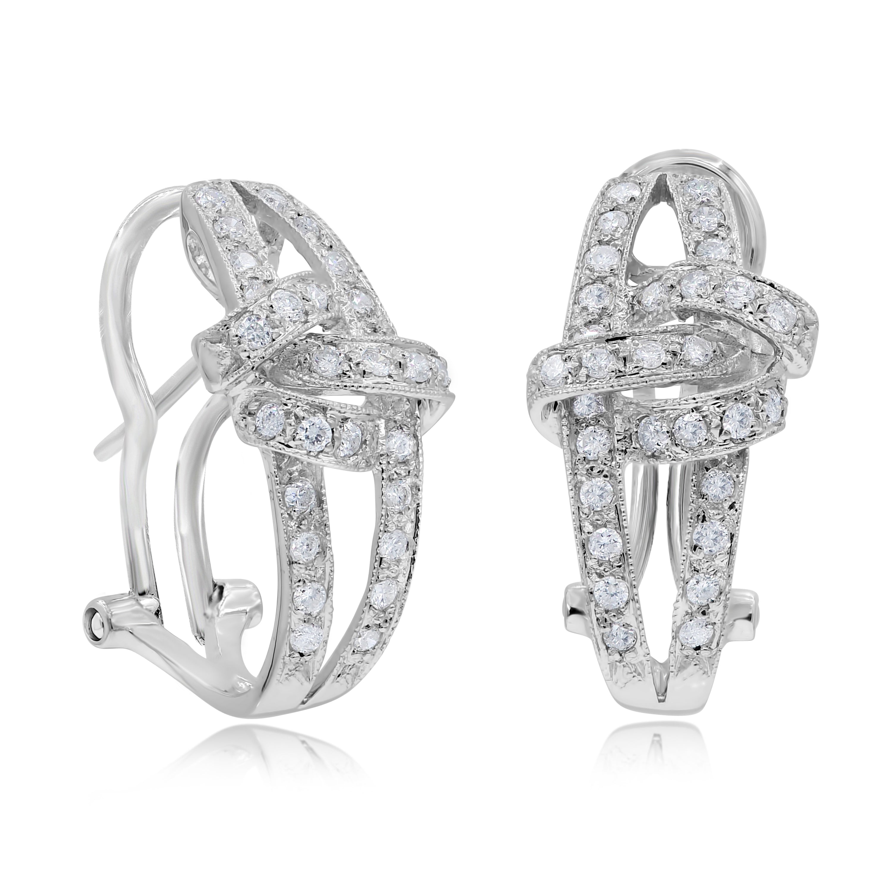 0.48 ct. Diamond 14K White Gold Earrings