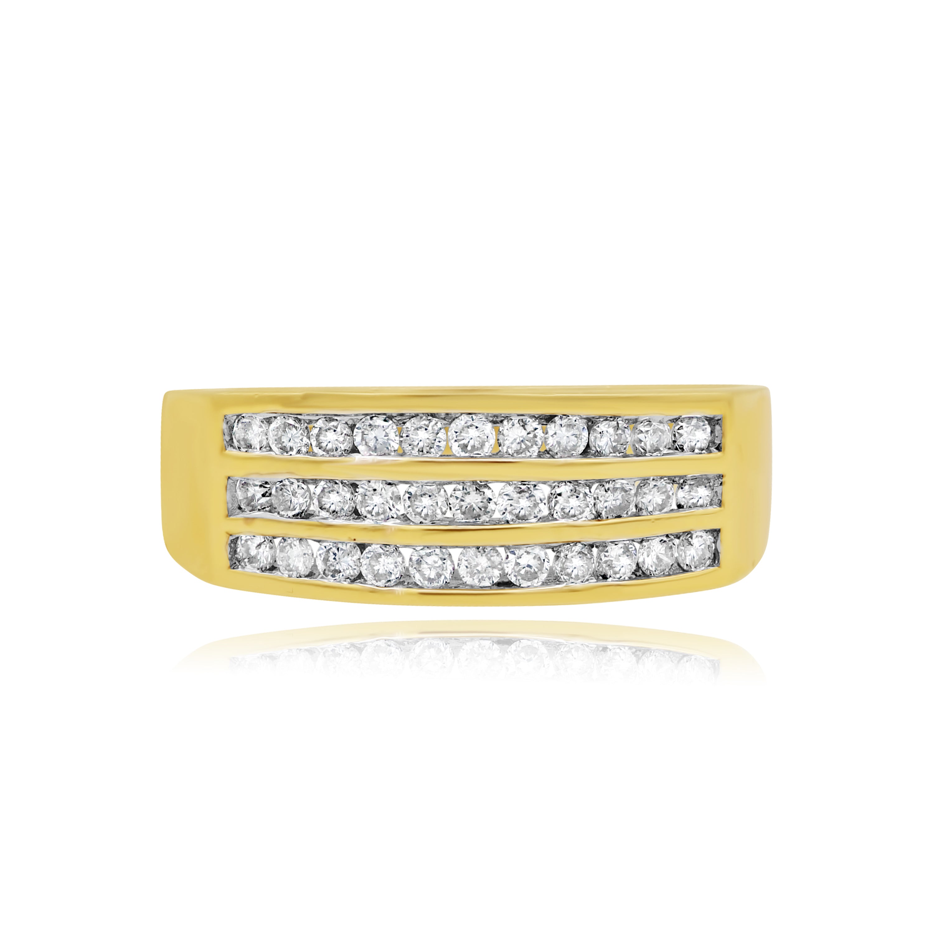 0.53 ct. Diamond 14K Yellow Gold Double Band Ring