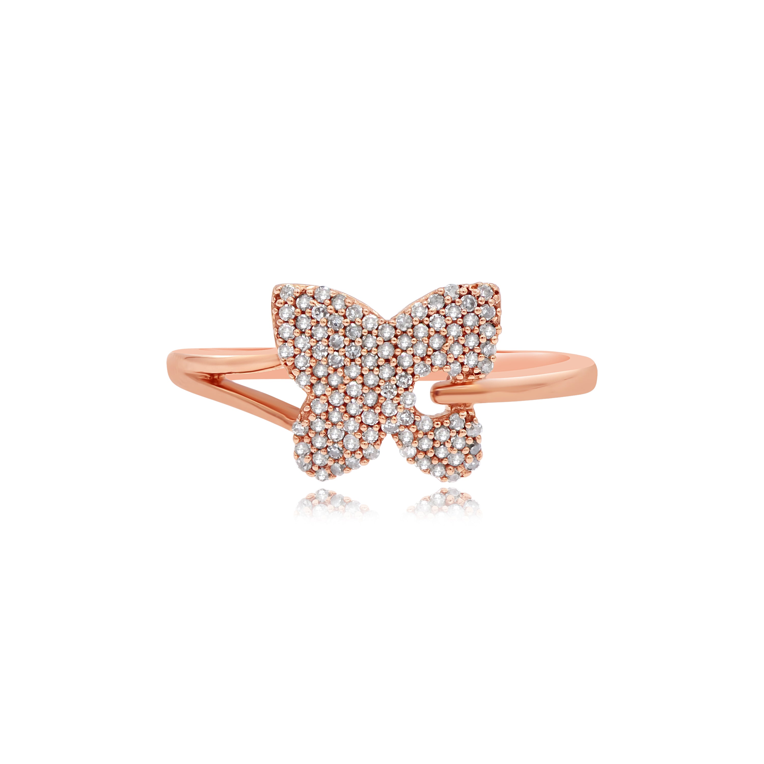 0.24 ct. Diamond 14K Rose Gold Butterfly Ring