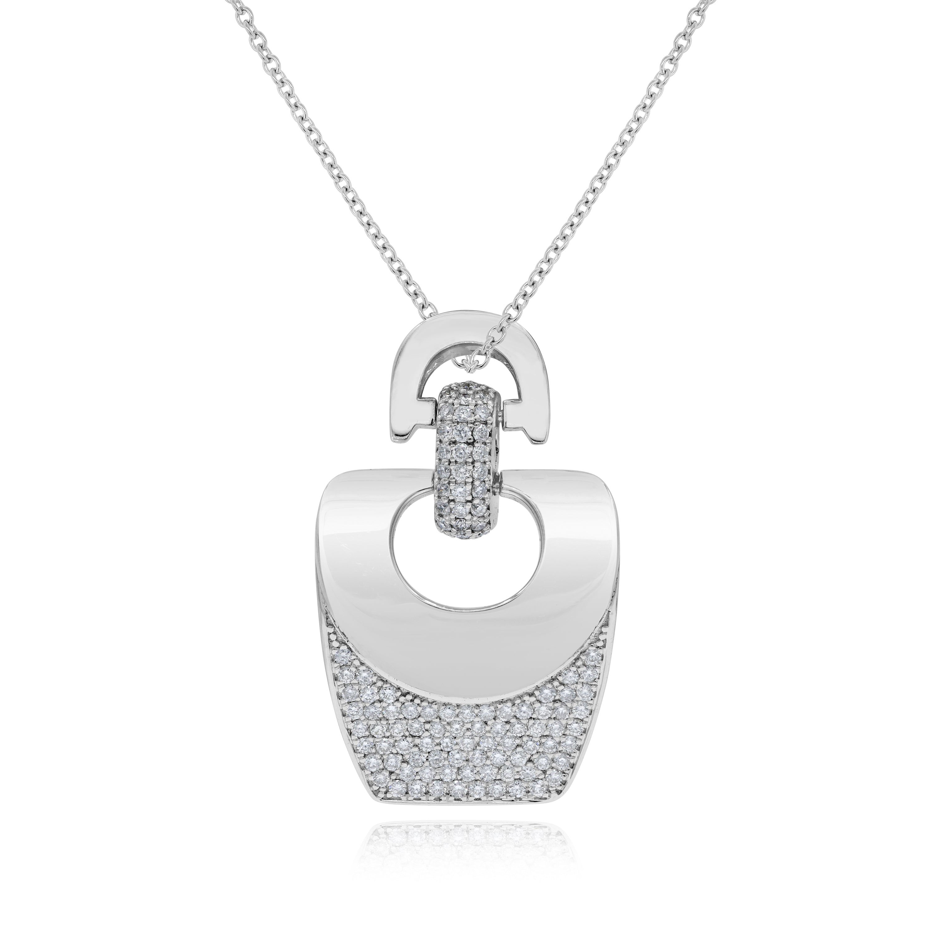 1.6 ct. Diamond 18K White Gold Drop Pendant