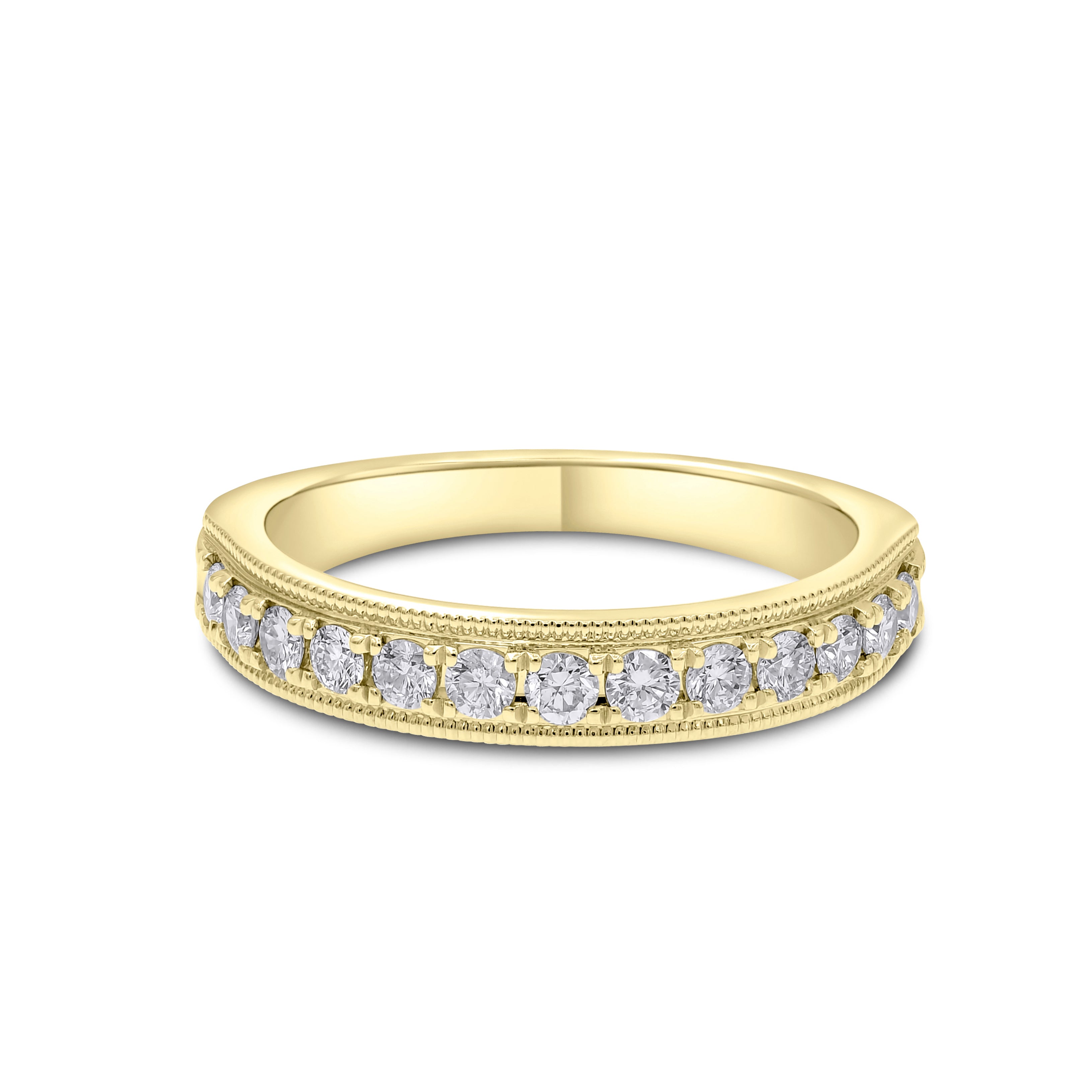 0.48 ct. Diamond 18K Yellow Gold Half Eternity Band